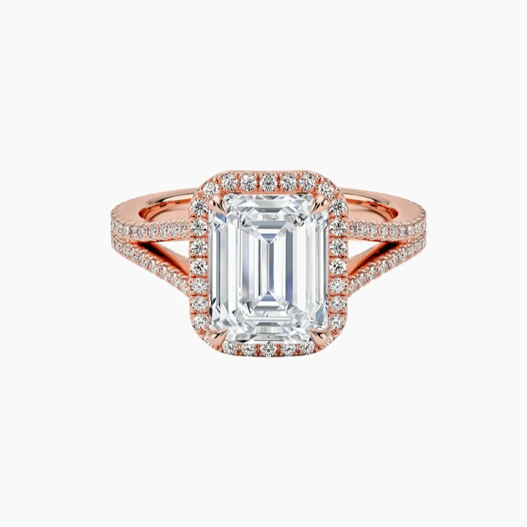 Zephyrine Emerald Designer 1.5 Carat Lab Grown Diamond Engagement Ring in 14K Yellow Gold