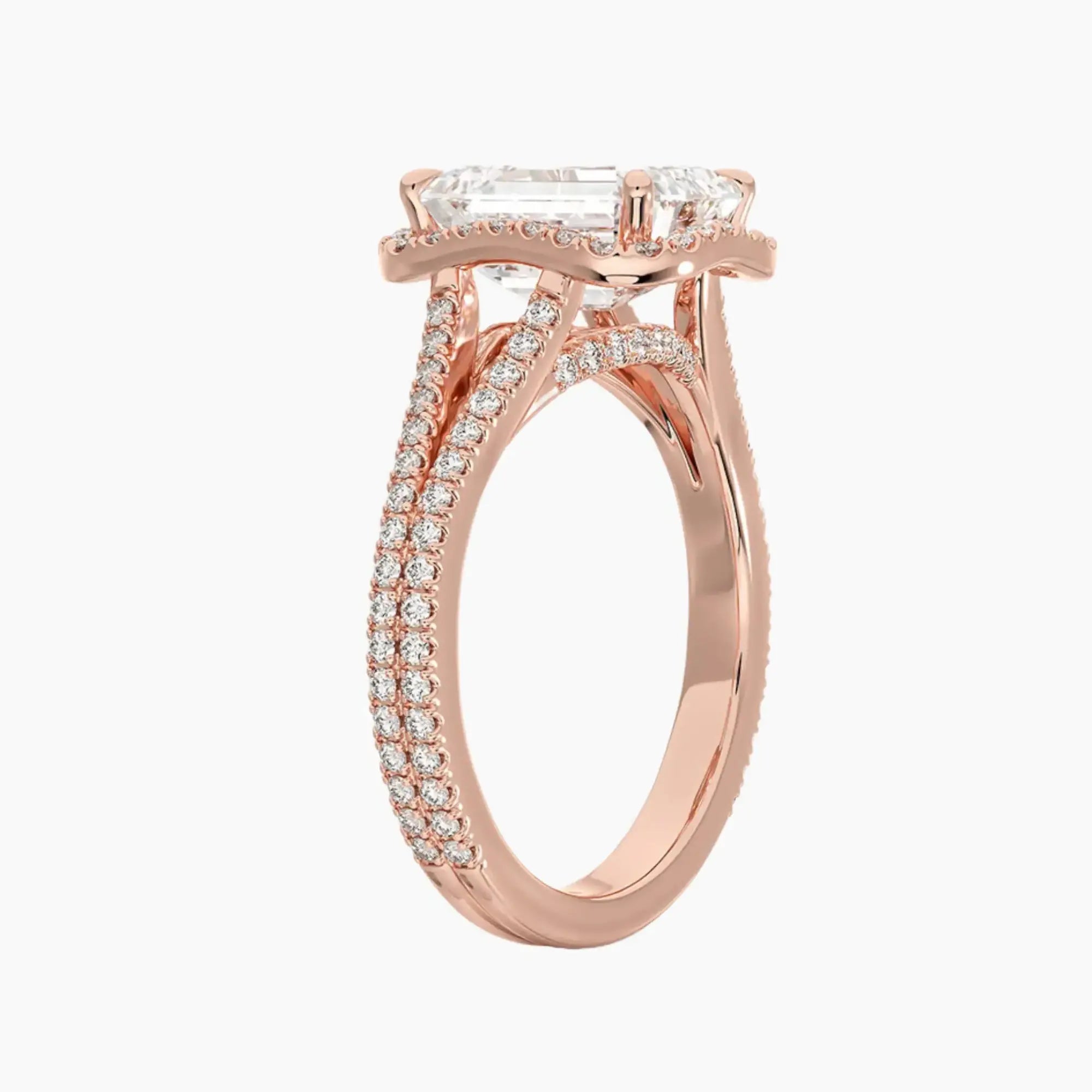 Zephyrine Emerald Designer Diamond Ring Setting in 18K Yellow Gold