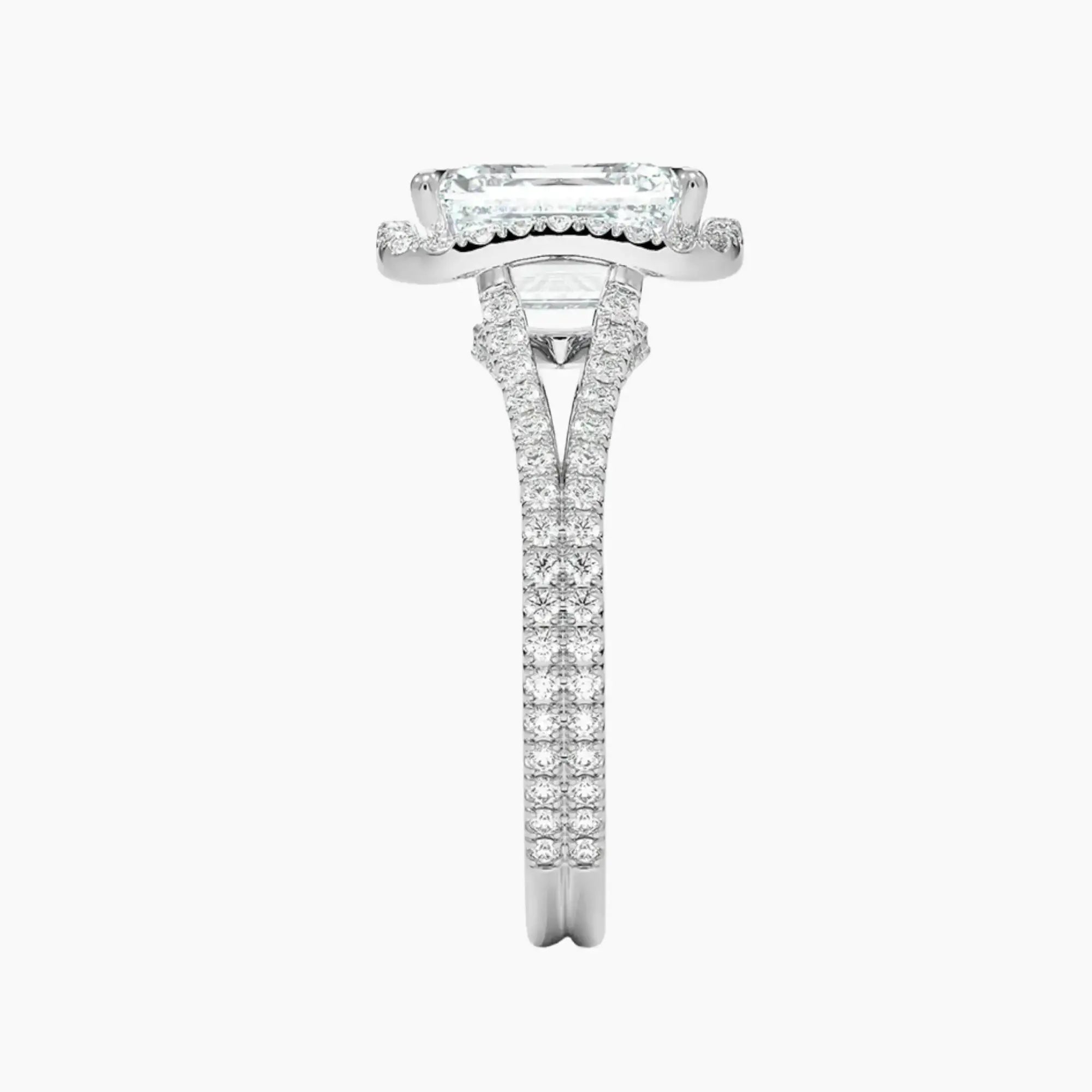 Zephyrine Emerald Designer Diamond Ring Setting in 14K Rose Gold