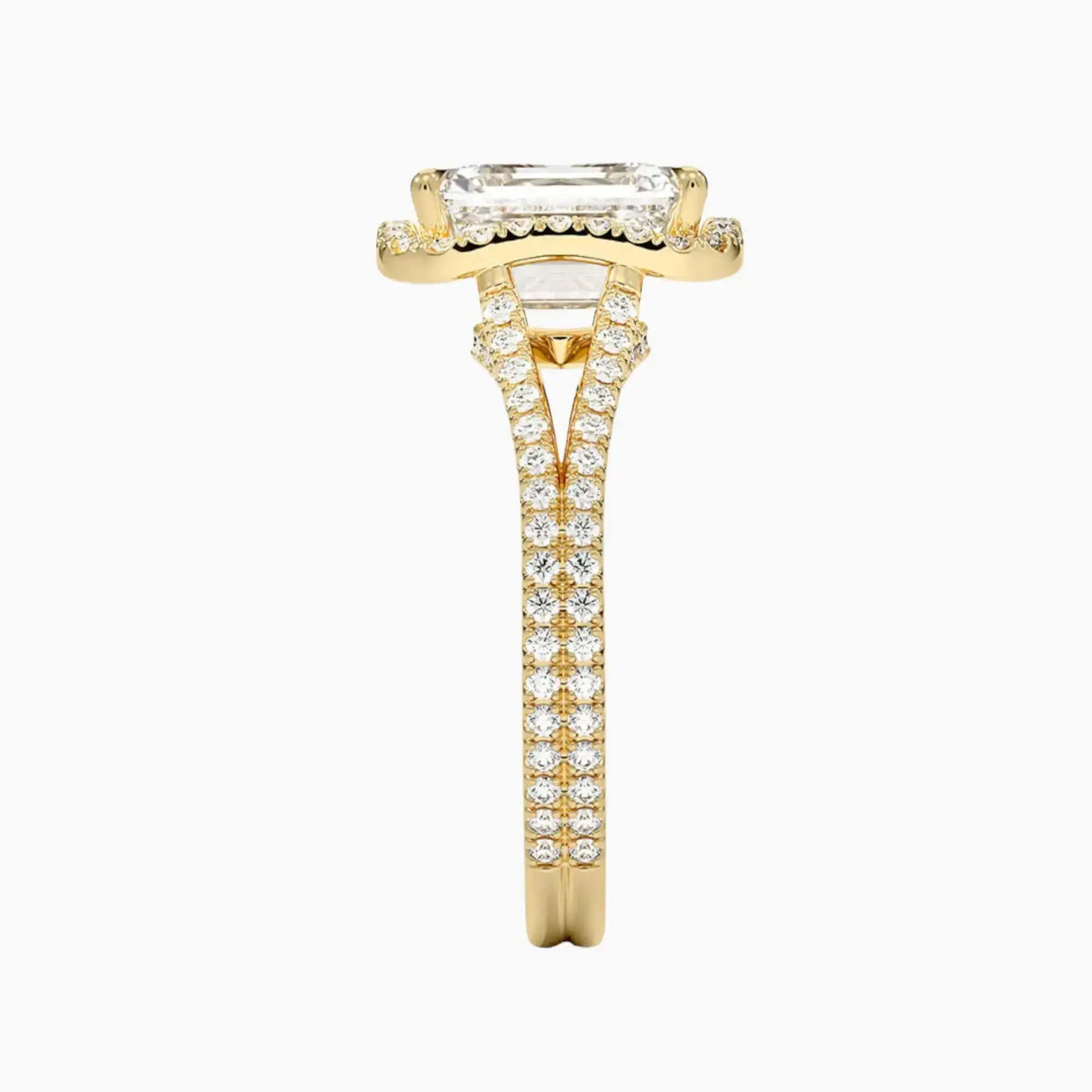 Zephyrine Emerald Designer Diamond Ring Setting in 14K Rose Gold
