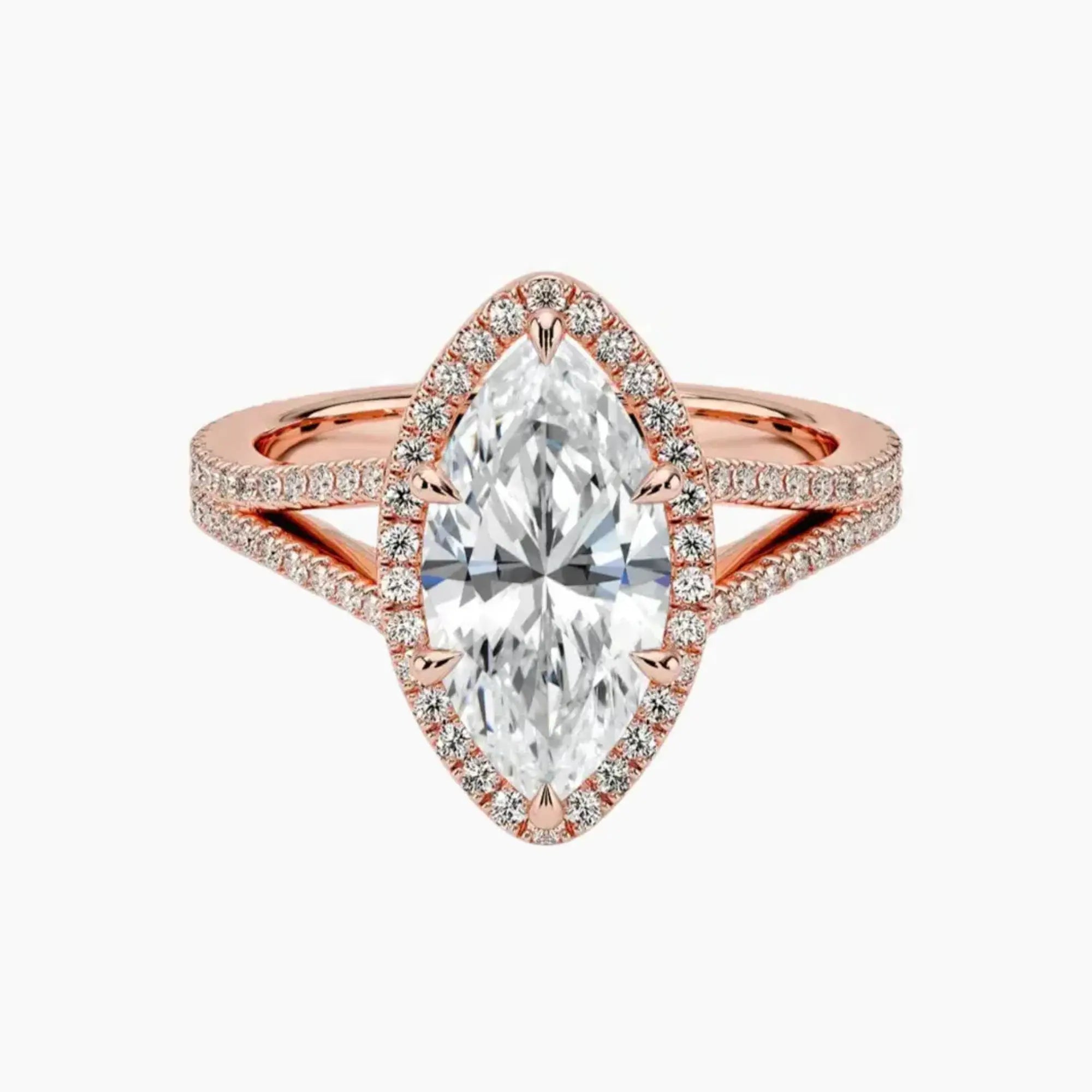 Zephyrine Marquise Designer 1 Carat Lab Grown Diamond Engagement Ring in 14K White Gold