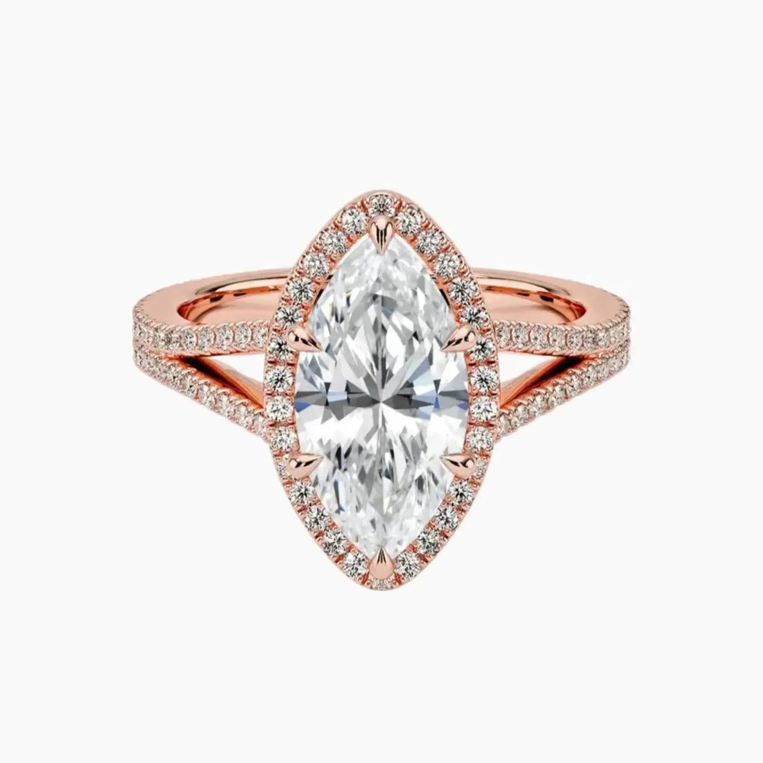 Zephyrine Marquise Designer 2.5 Carat Lab Grown Diamond Engagement Ring in 14K Rose Gold