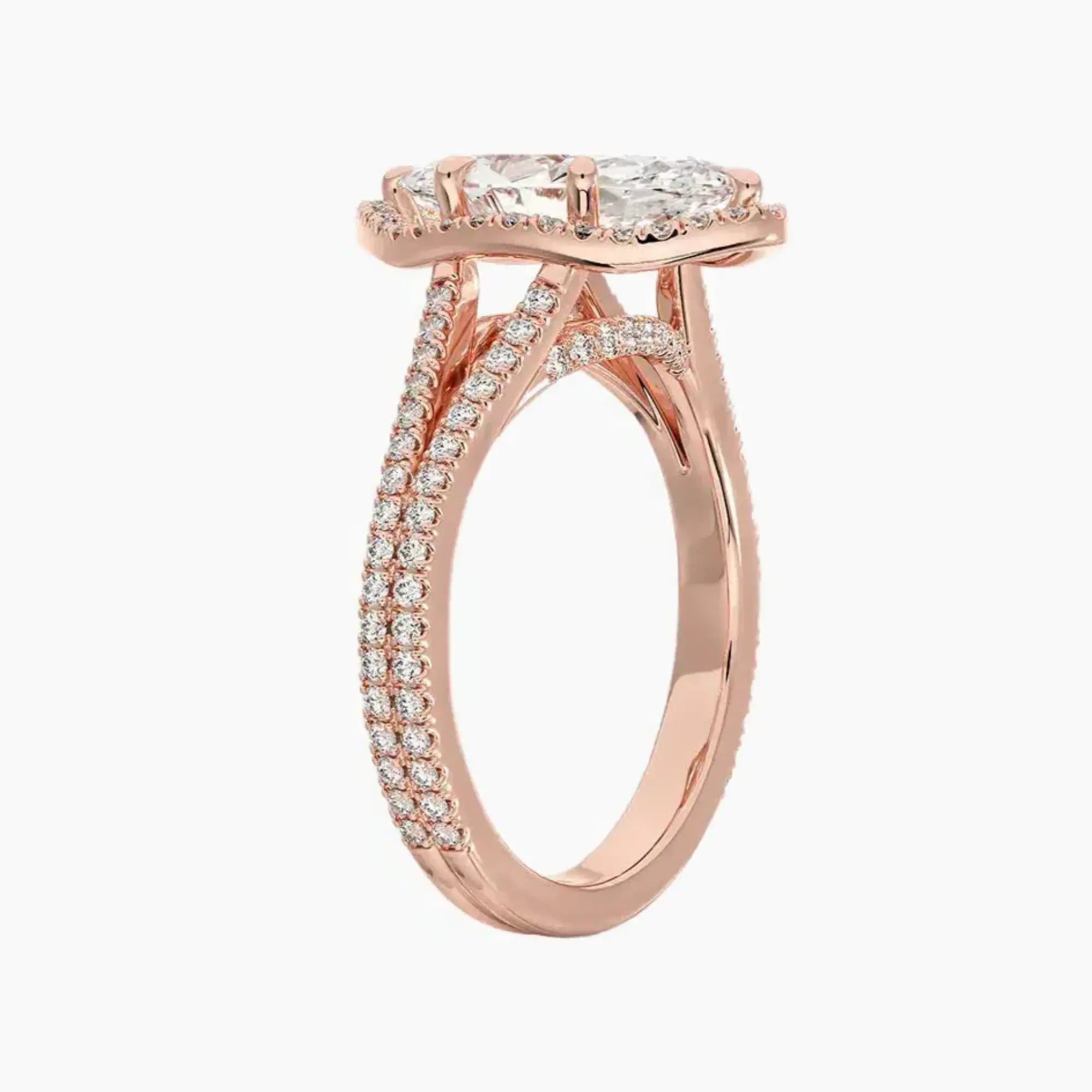 Zephyrine Marquise Designer 2 Carat Lab Grown Diamond Engagement Ring in 14K Rose Gold