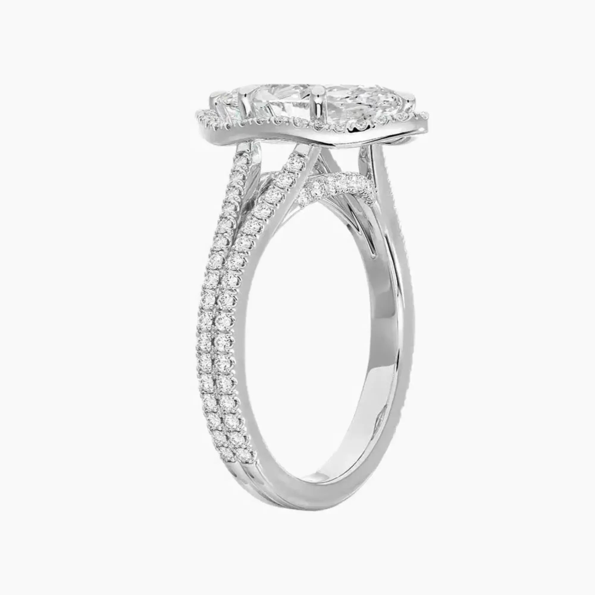 Zephyrine Marquise Designer 2.5 Carat Lab Grown Diamond Engagement Ring in 14K White Gold