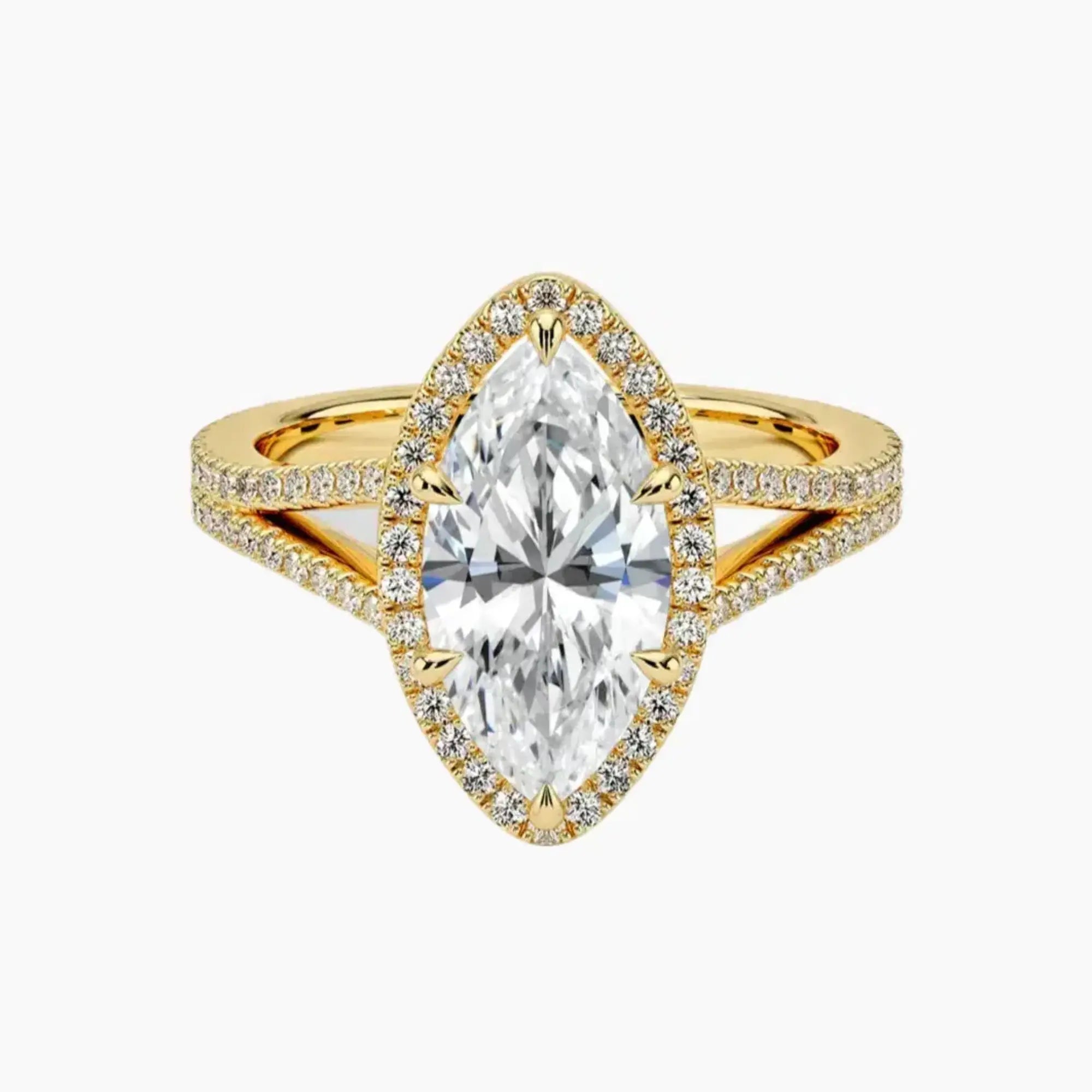 Zephyrine Marquise Designer 2 Carat Lab Grown Diamond Engagement Ring in 14K Rose Gold