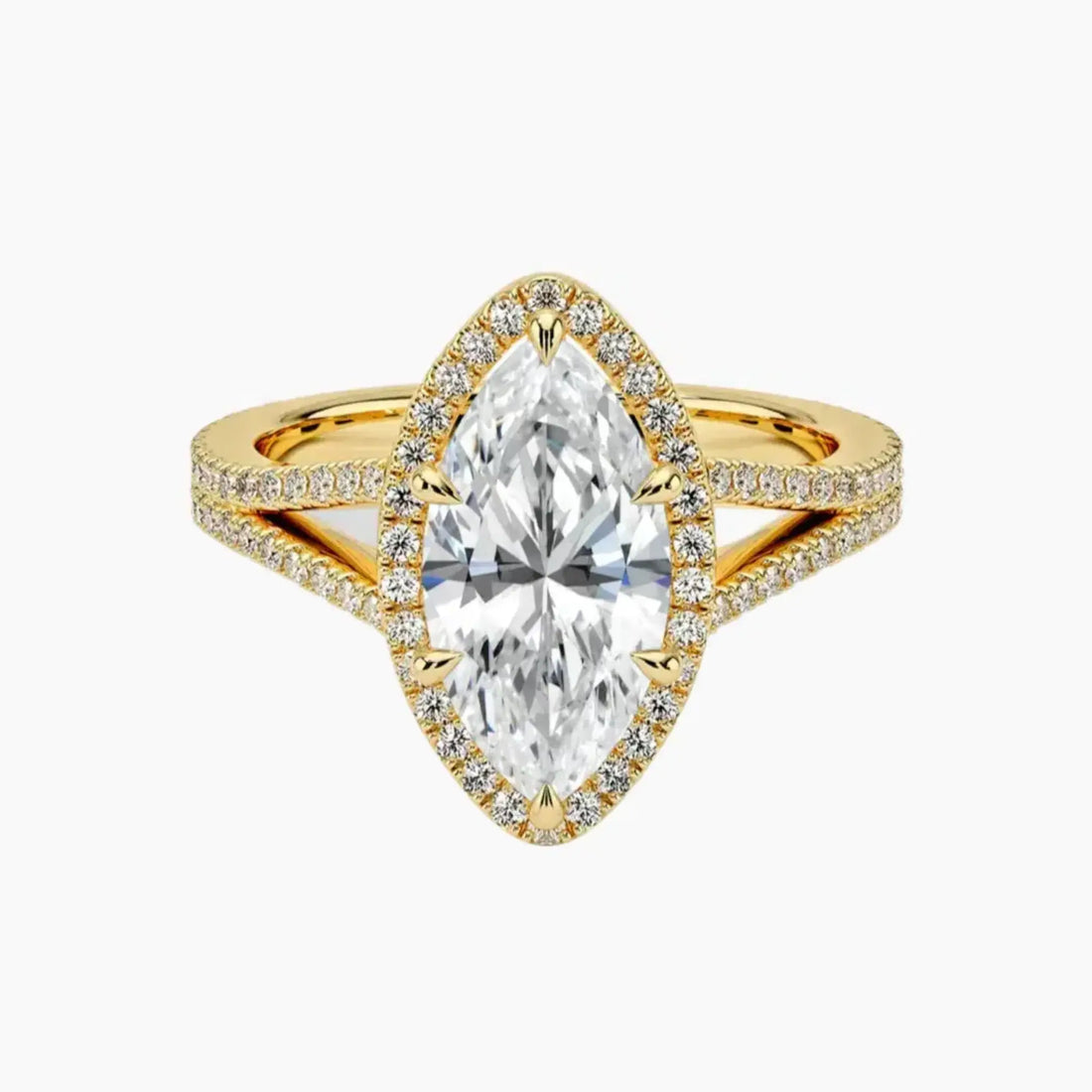 Zephyrine Marquise Designer 1 Carat Lab Grown Diamond Engagement Ring in 14K White Gold