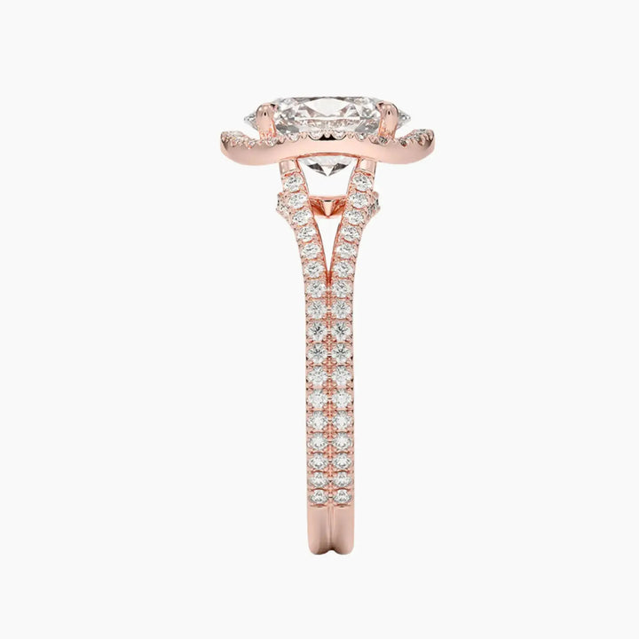 Zephyrine Oval Designer 1.5 Carat Lab Grown Diamond Engagement Ring in 18K Yellow Gold