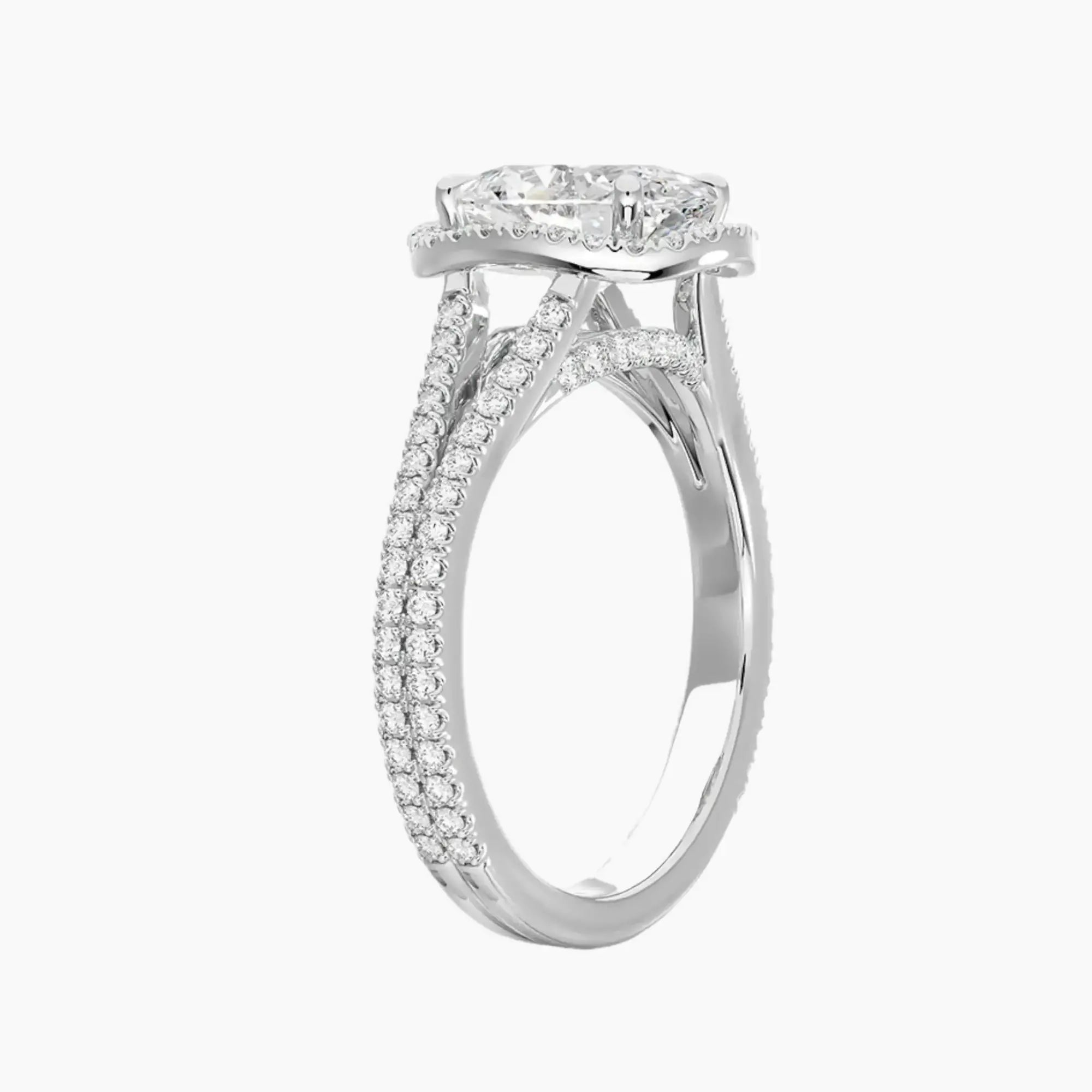Zephyrine Oval Designer 1 Carat Lab Grown Diamond Engagement Ring in 14K Rose Gold