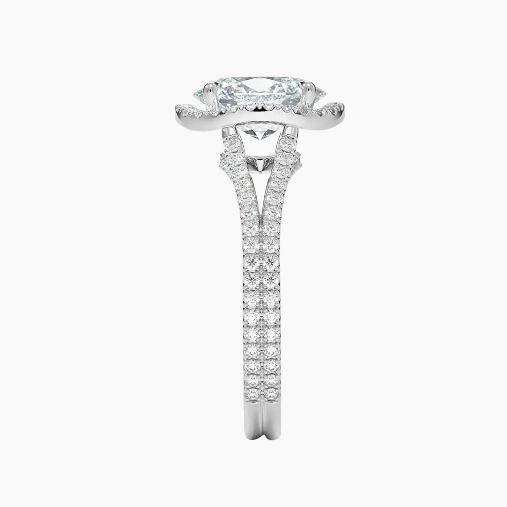 Zephyrine Oval Designer 2 Carat Lab Grown Diamond Engagement Ring in 18K Yellow Gold