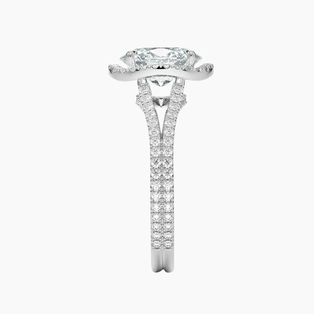 Zephyrine Oval Designer 2 Carat Lab Grown Diamond Engagement Ring in 18K Yellow Gold