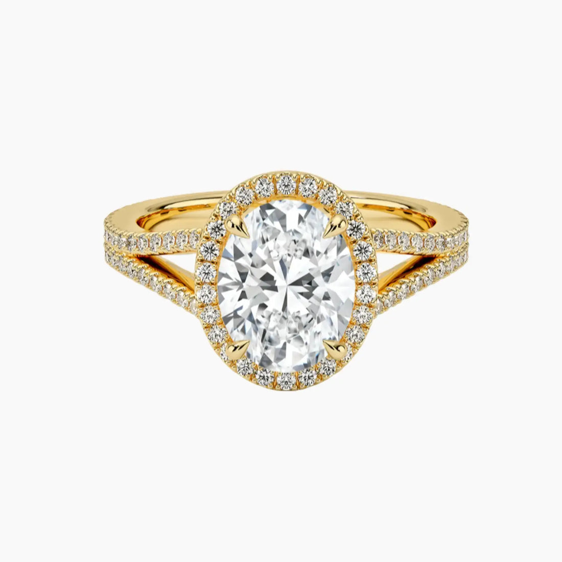 Zephyrine Oval Designer Diamond Ring Setting in 18K White Gold