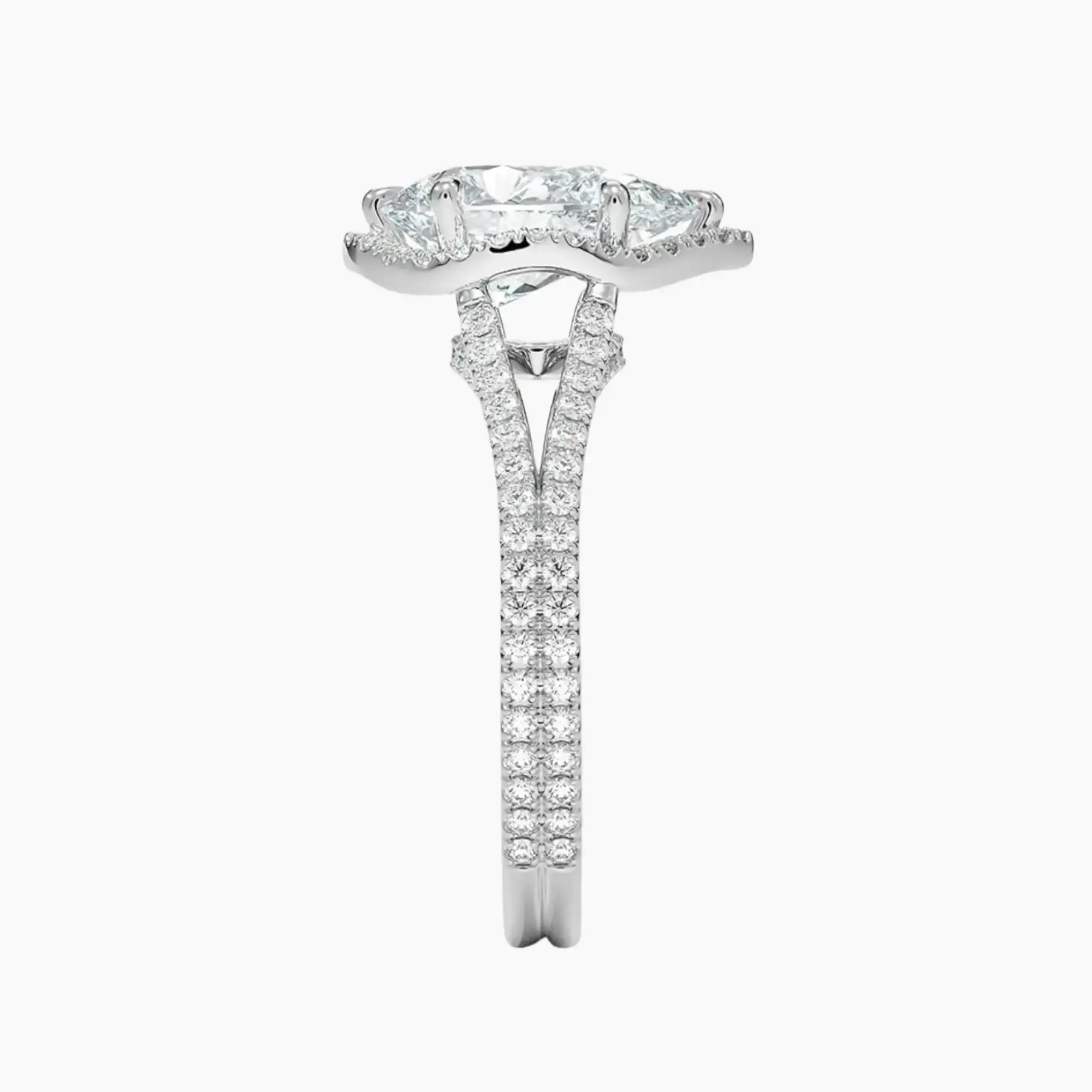 Zephyrine Pear Designer 2 Carat Lab Grown Diamond Engagement Ring in 18K White Gold