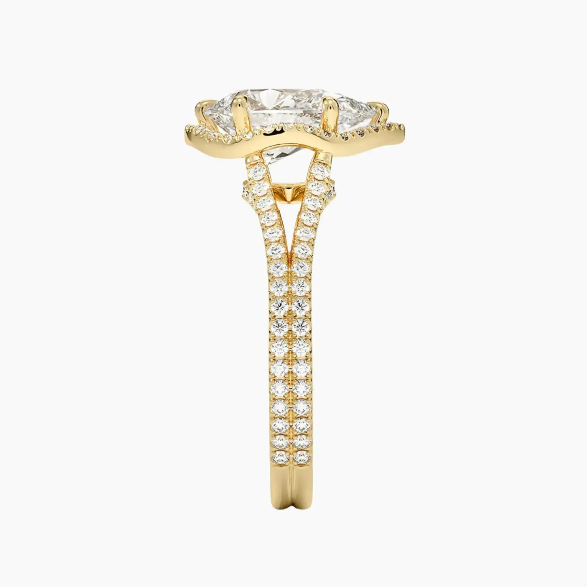 Zephyrine Pear Designer 1 Carat Lab Grown Diamond Engagement Ring in 14K Rose Gold