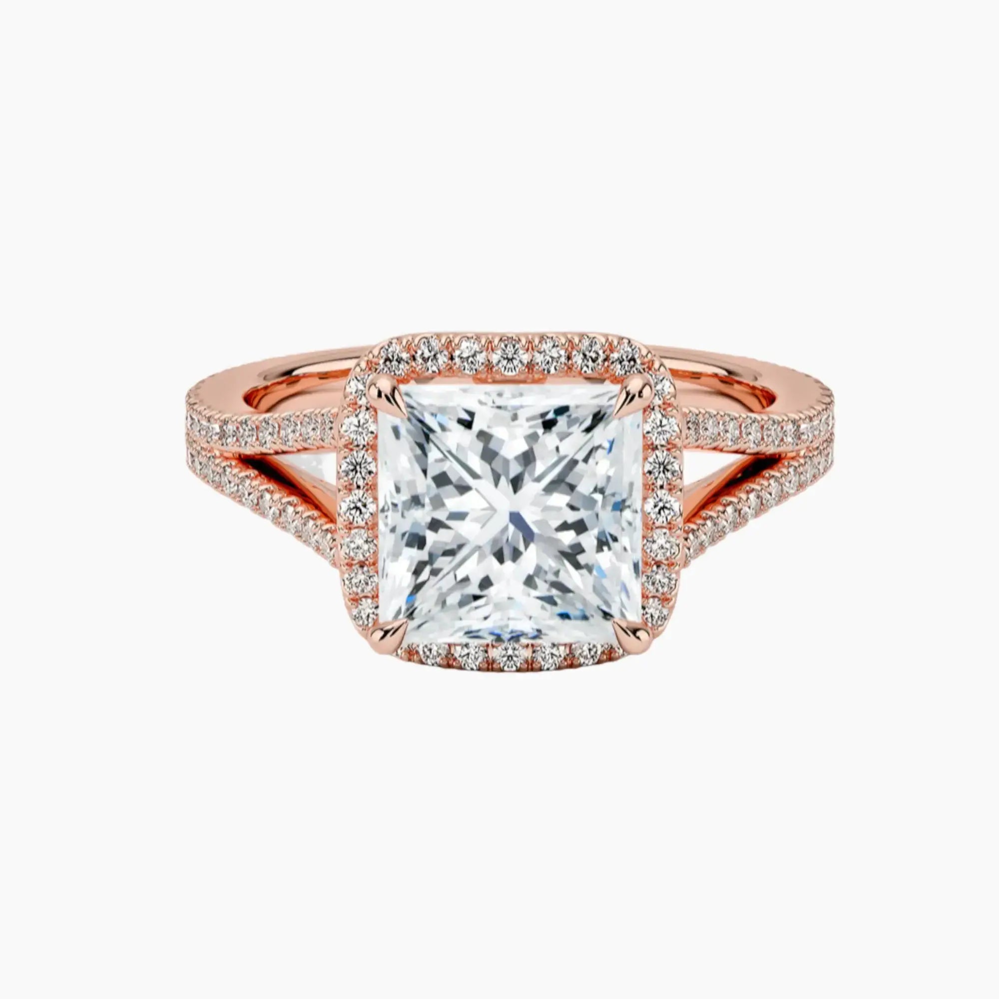 Zephyrine Princess Designer 2.5 Carat Lab Grown Diamond Engagement Ring in 18K White Gold