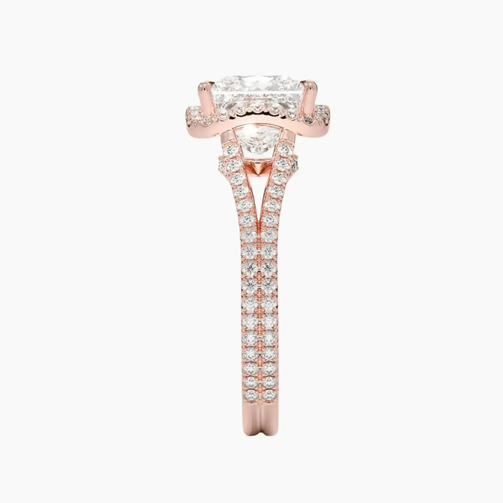 Zephyrine Princess Designer 3 Carat Lab Grown Diamond Engagement Ring in 14K White Gold