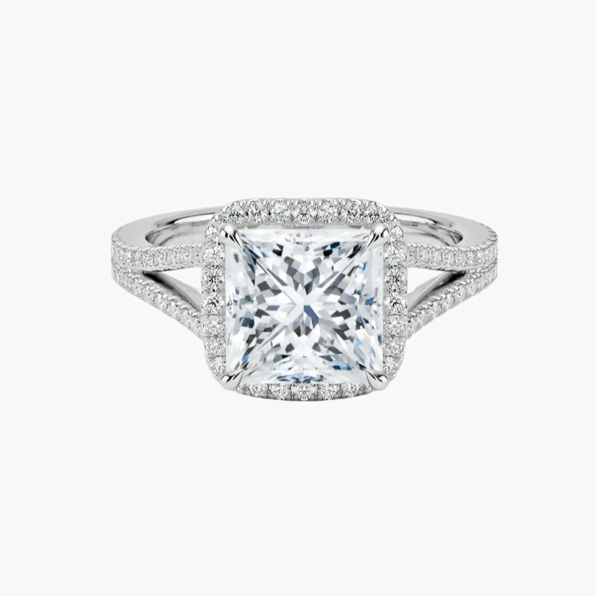 Zephyrine Princess Designer 2.5 Carat Lab Grown Diamond Engagement Ring in 14K Rose Gold