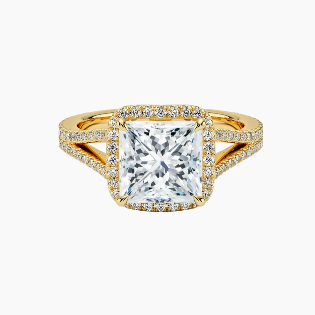 Zephyrine Princess Designer 2 Carat Lab Grown Diamond Engagement Ring in 18K Rose Gold