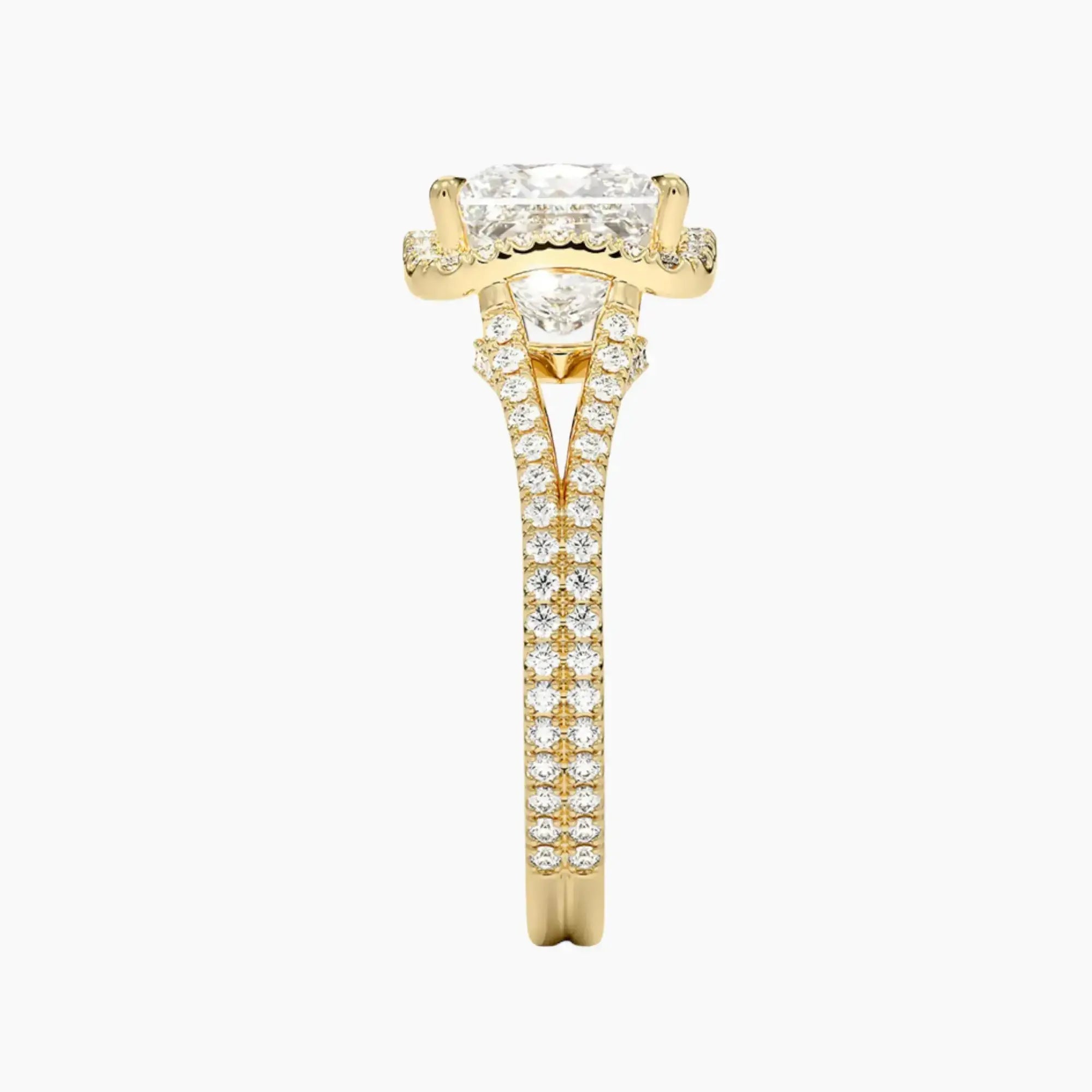 Zephyrine Princess Designer 2 Carat Lab Grown Diamond Engagement Ring in 18K Rose Gold
