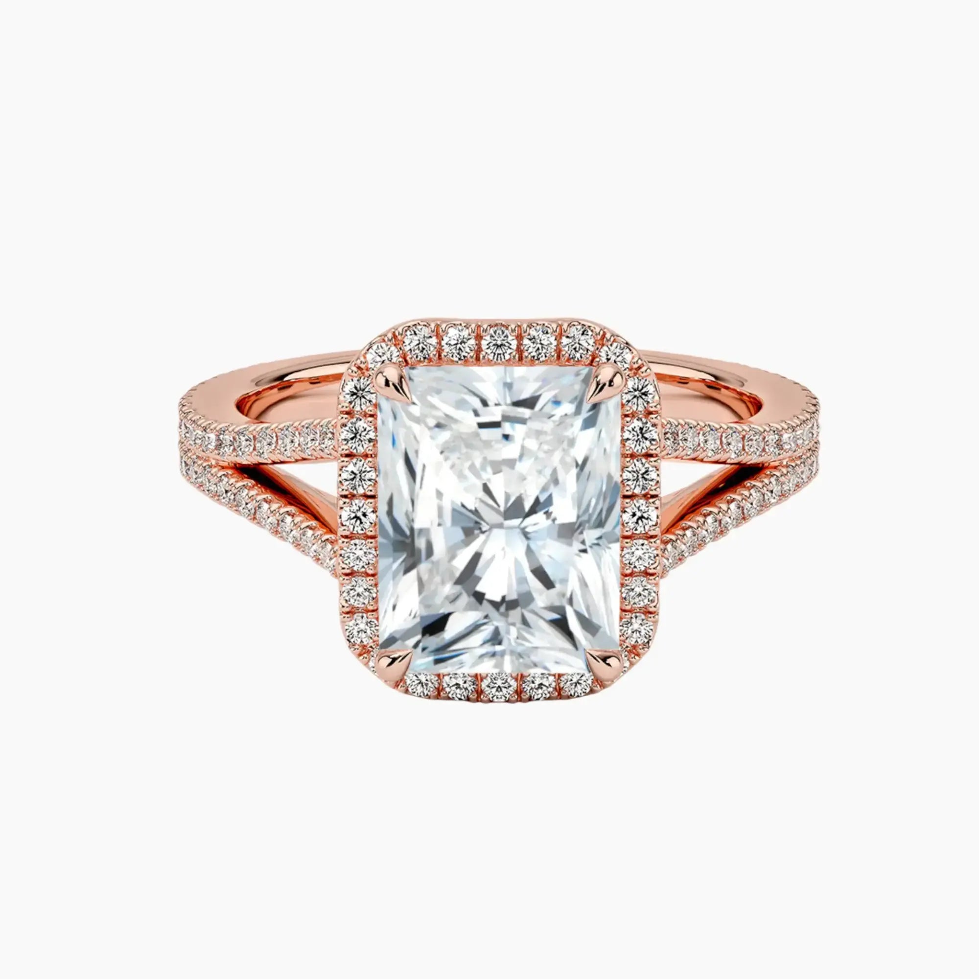 Zephyrine Radiant Designer 1 Carat Lab Grown Diamond Engagement Ring in 18K White Gold