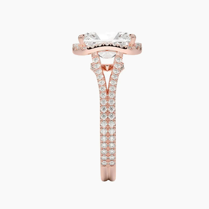 Zephyrine Radiant Designer 3 Carat Lab Grown Diamond Engagement Ring in 18K White Gold