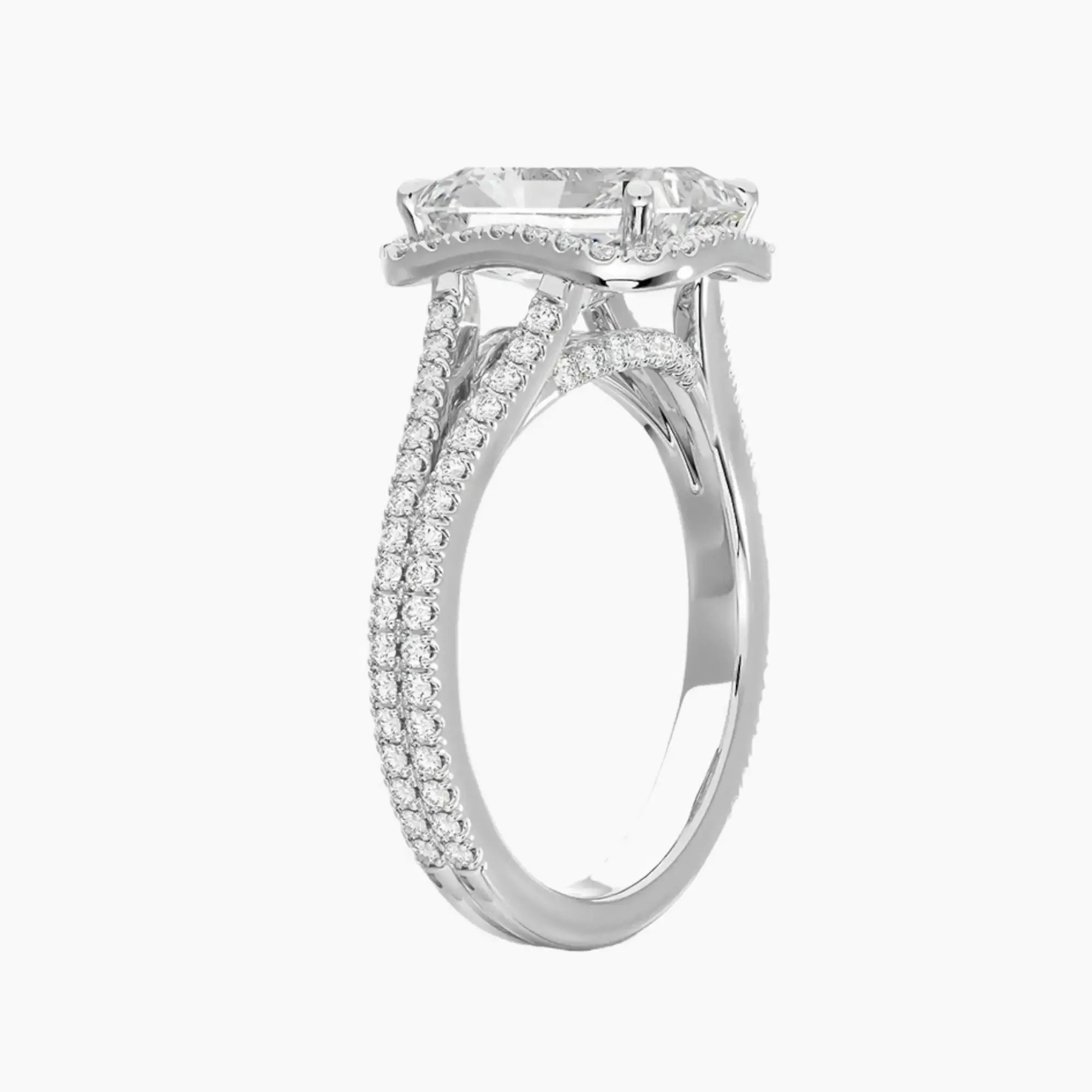 Zephyrine Radiant Designer 2 Carat Lab Grown Diamond Engagement Ring in 18K Yellow Gold