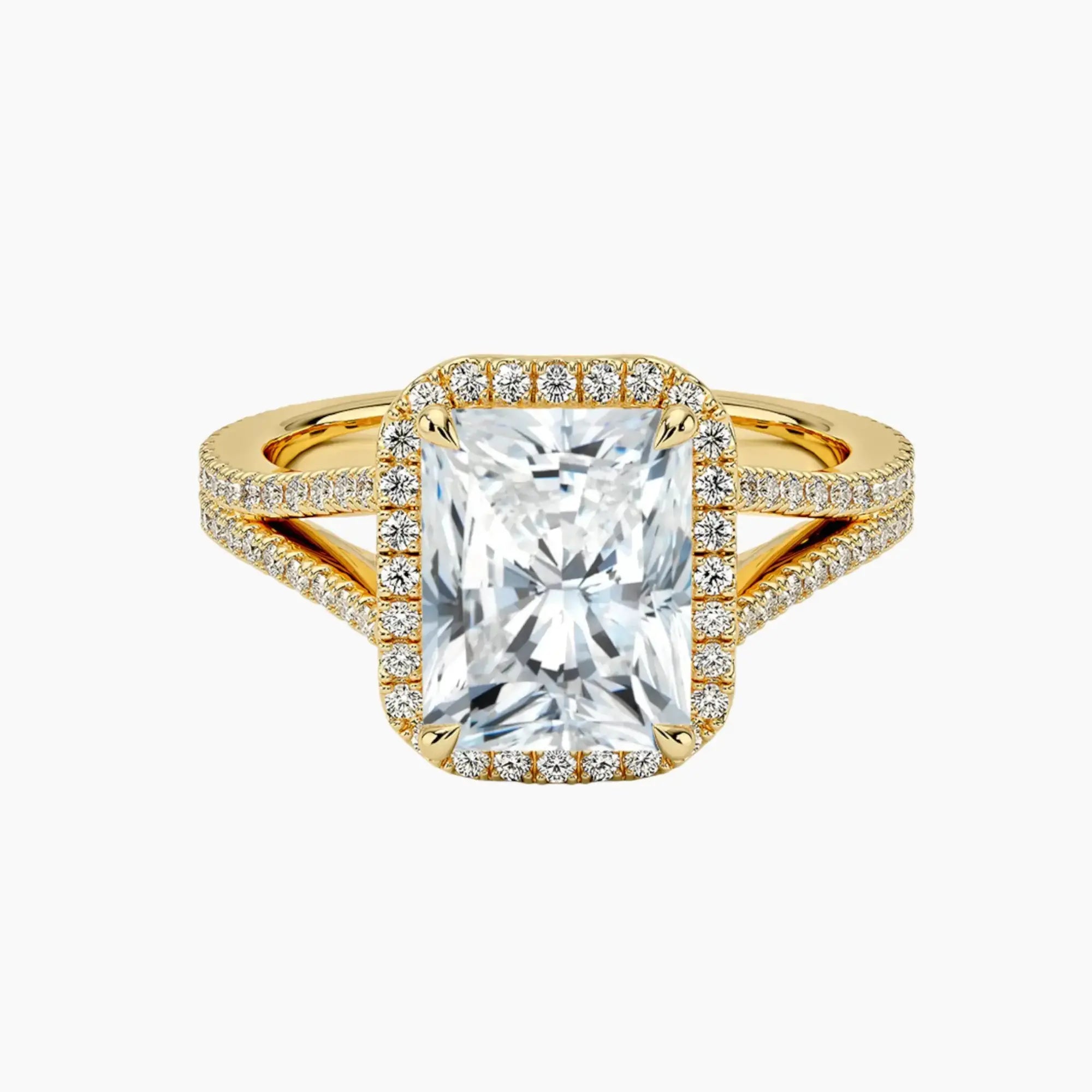 Zephyrine Radiant Designer 1 Carat Lab Grown Diamond Engagement Ring in 18K Rose Gold
