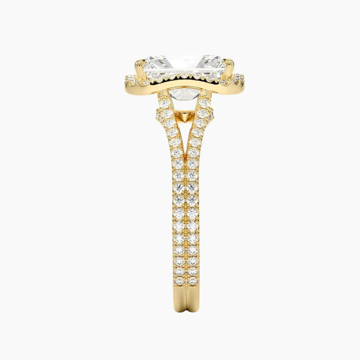 Zephyrine Radiant Designer 3 Carat Lab Grown Diamond Engagement Ring in 14K Rose Gold