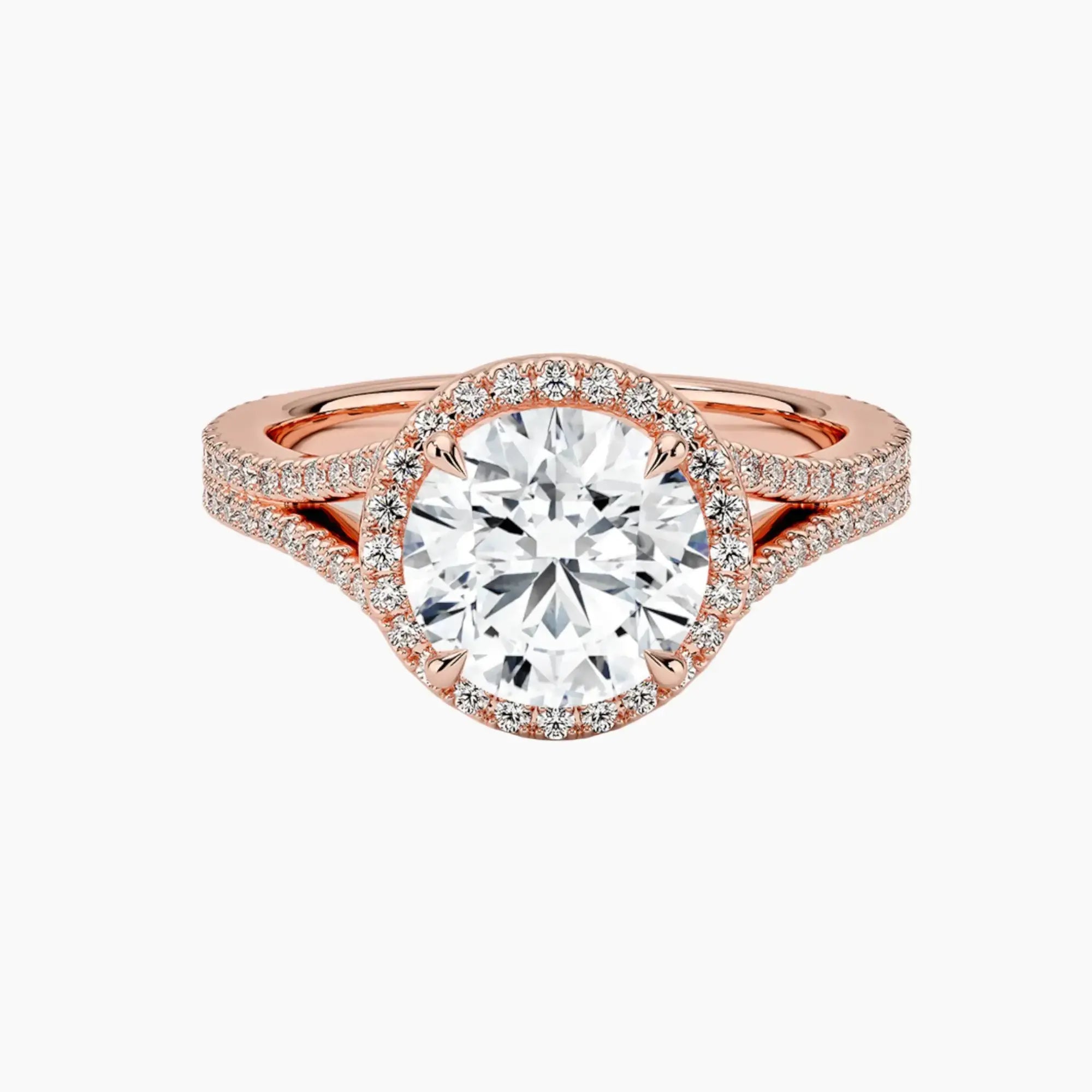 Zephyrine Round Designer 1.5 Carat Lab Grown Diamond Engagement Ring in 14K Yellow Gold
