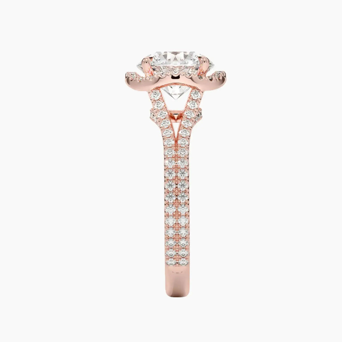 Zephyrine Round Designer Diamond Ring Setting in 18K Rose Gold