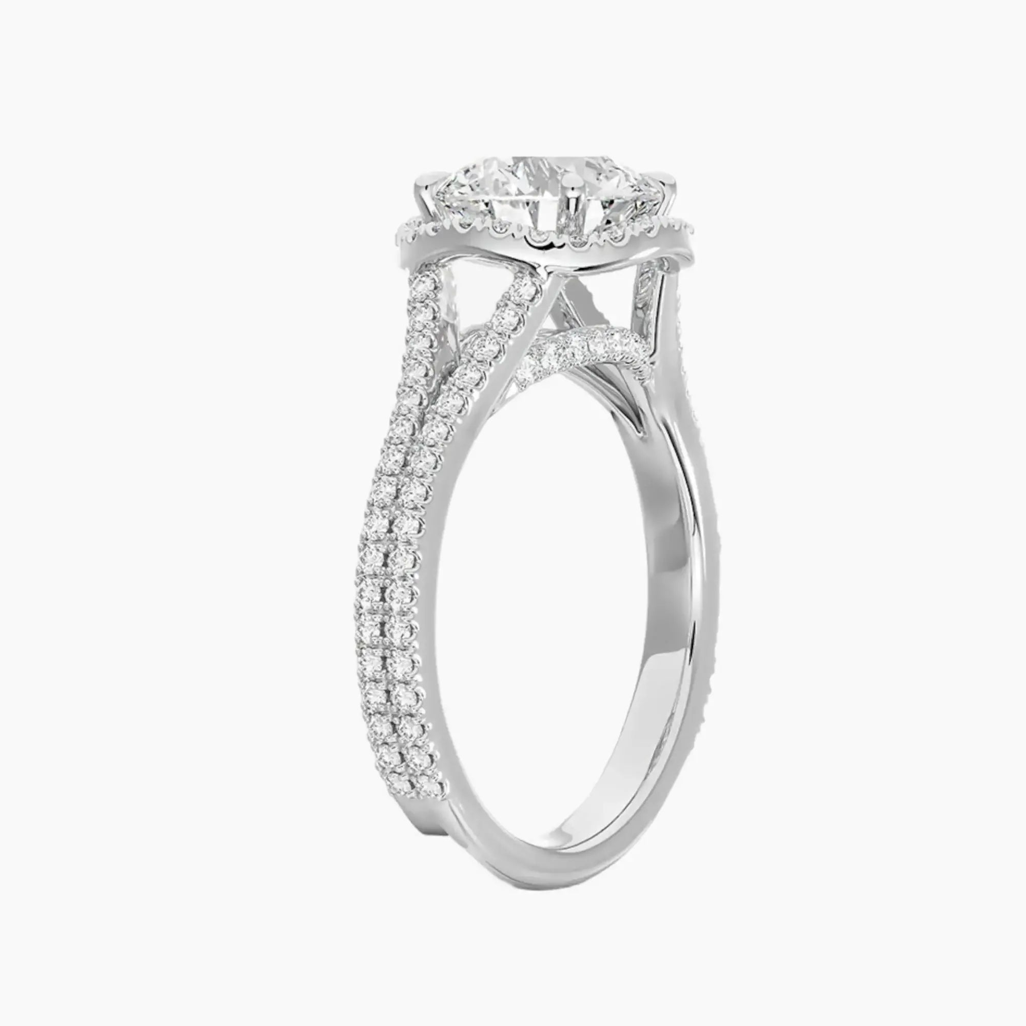 Zephyrine Round Designer 1.5 Carat Lab Grown Diamond Engagement Ring in 18K Yellow Gold