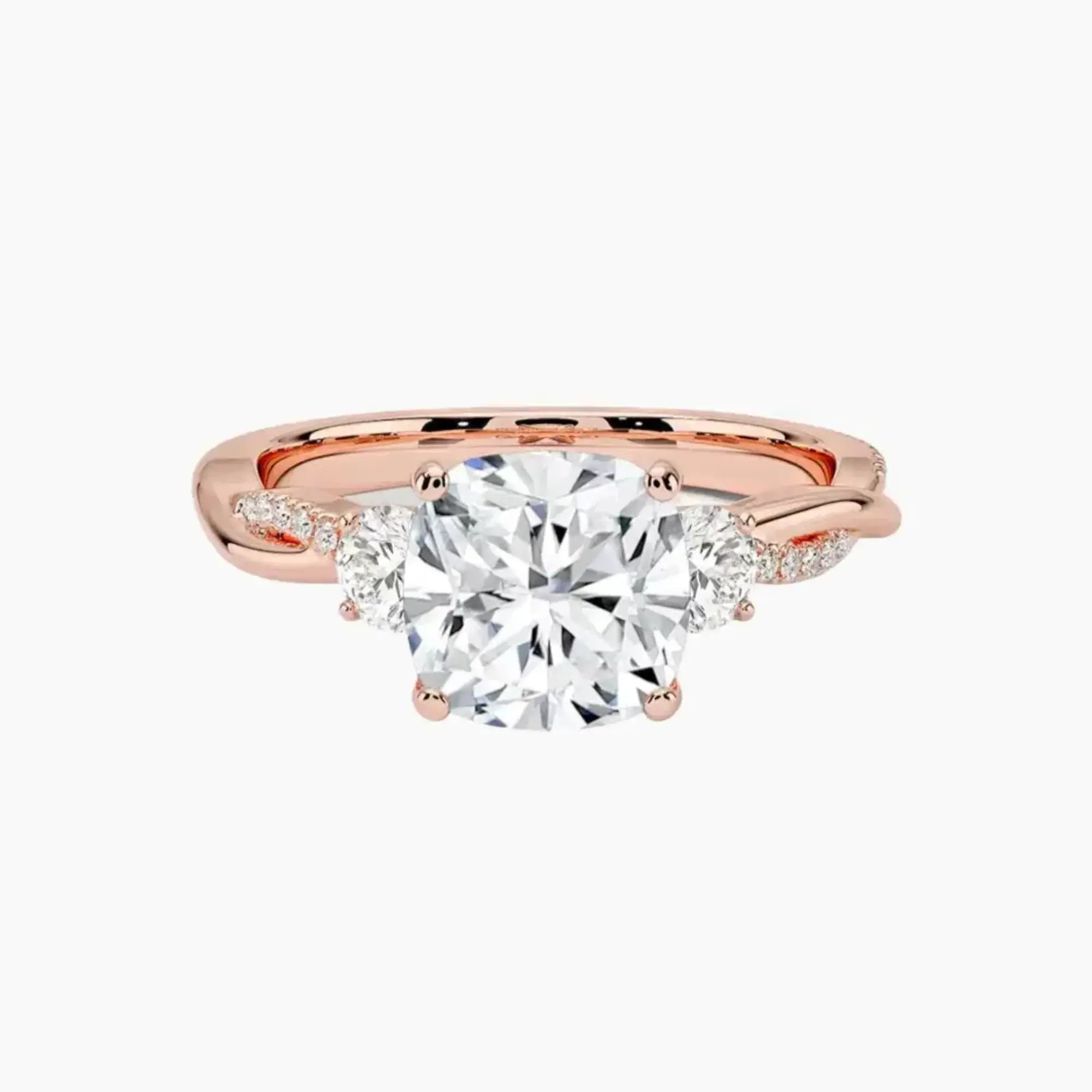 Calista Twisted Cushion Designer 1.5 Carat Lab Grown Diamond Engagement Ring in 14K Yellow Gold