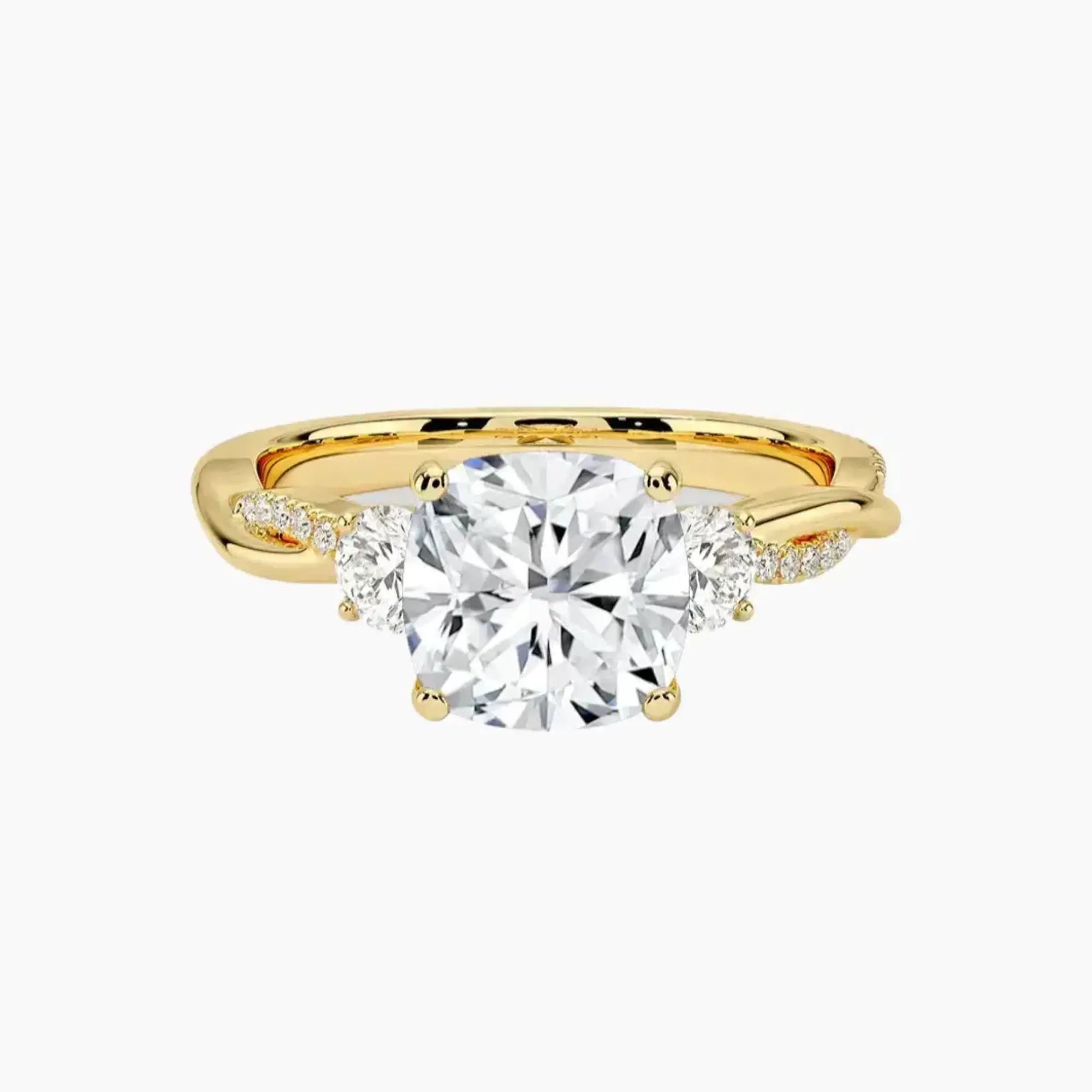 Calista Twisted Cushion Designer 1.5 Carat Lab Grown Diamond Engagement Ring in 18K Rose Gold