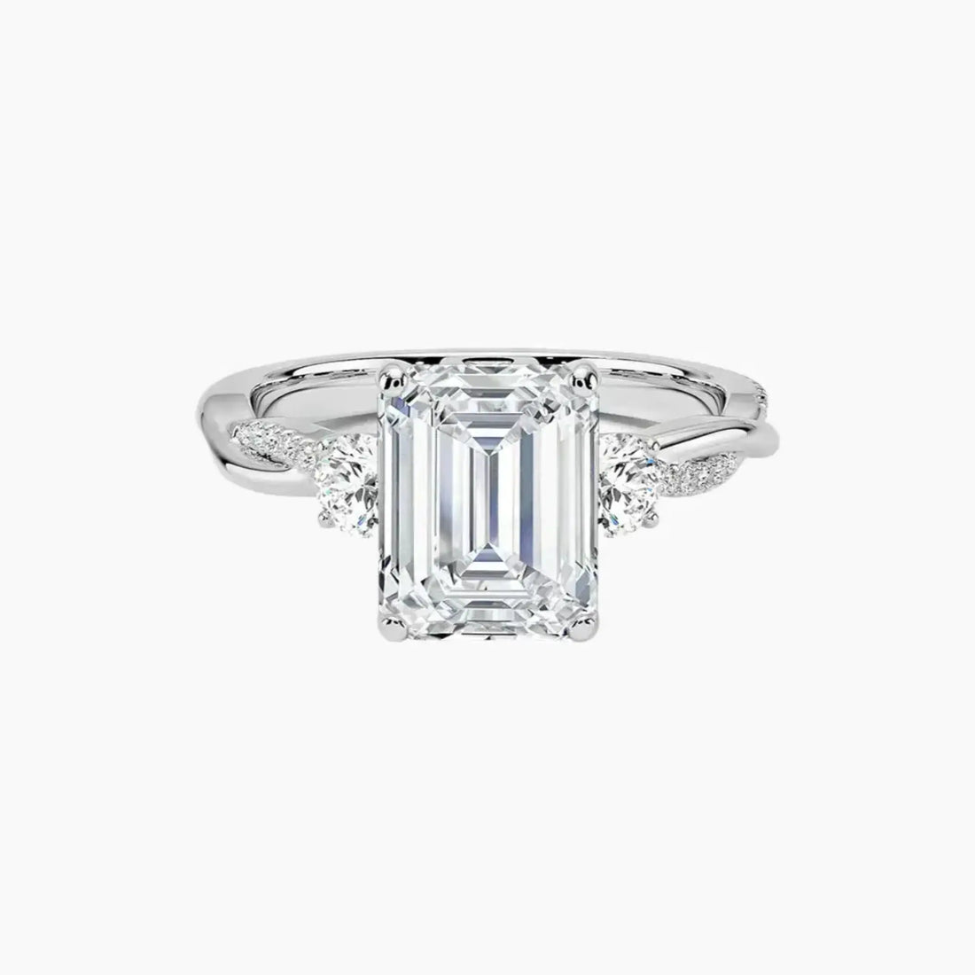 Calista Twisted Emerald Designer 2 Carat Lab Grown Diamond Engagement Ring in 18K Yellow Gold