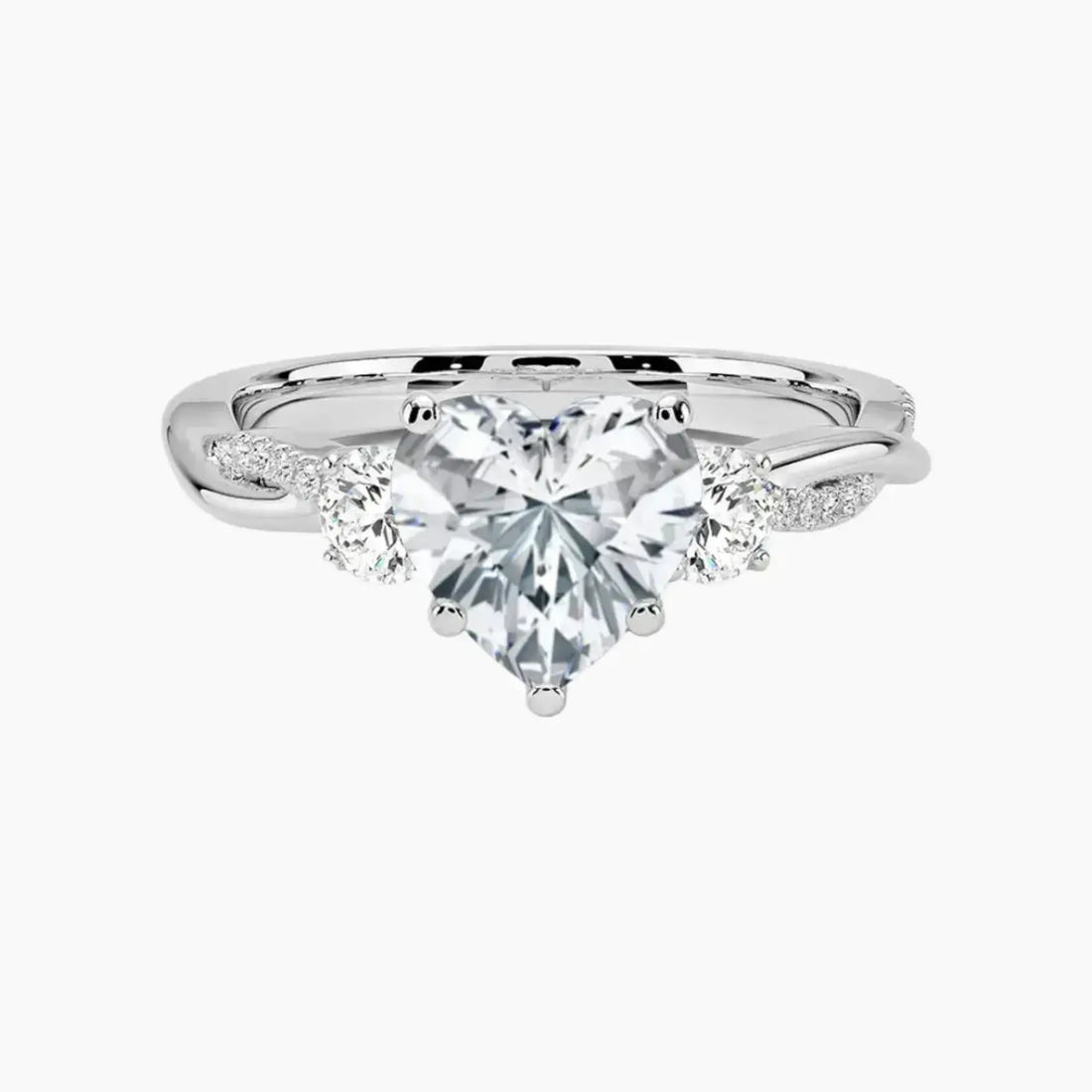 Calista Twisted Heart Designer 1.5 Carat Lab Grown Diamond Engagement Ring in 18K Yellow Gold