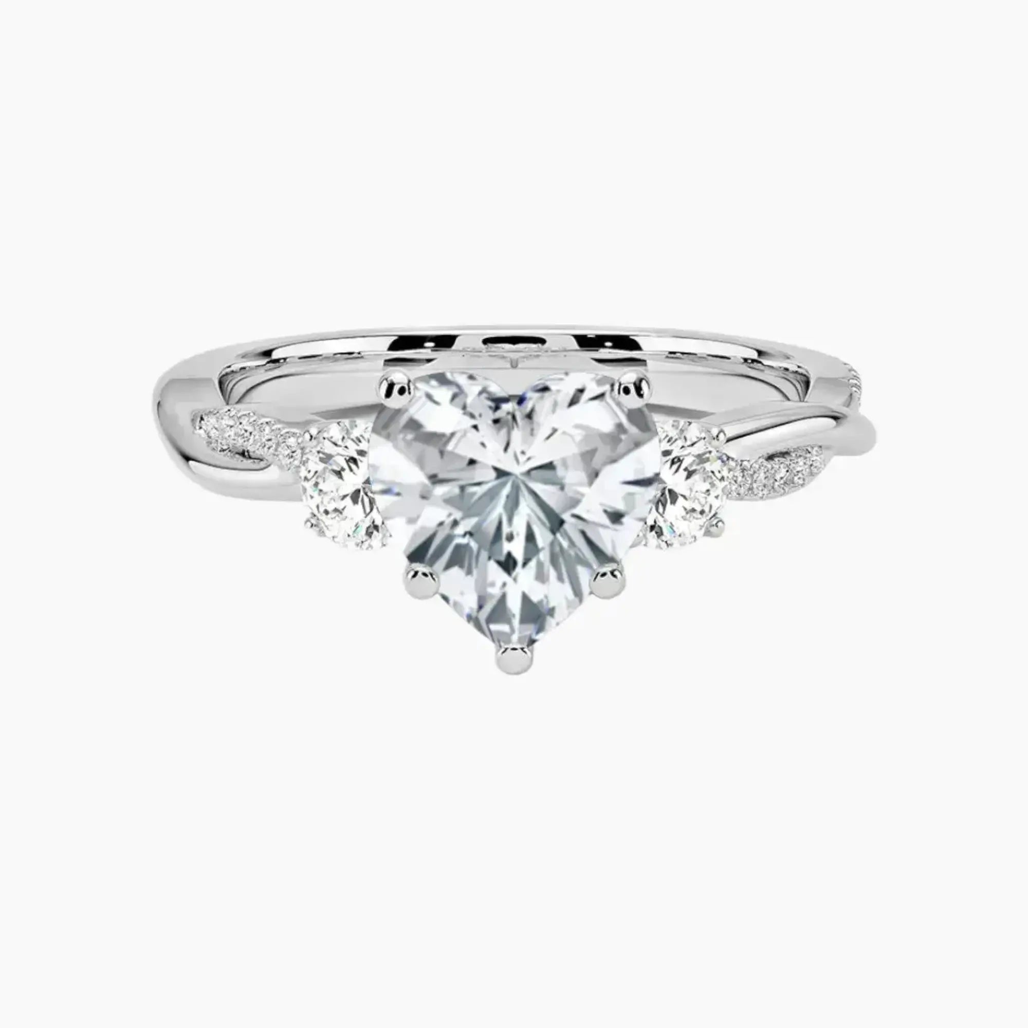 Calista Twisted Heart Designer 2 Carat Lab Grown Diamond Engagement Ring in 18K Rose Gold