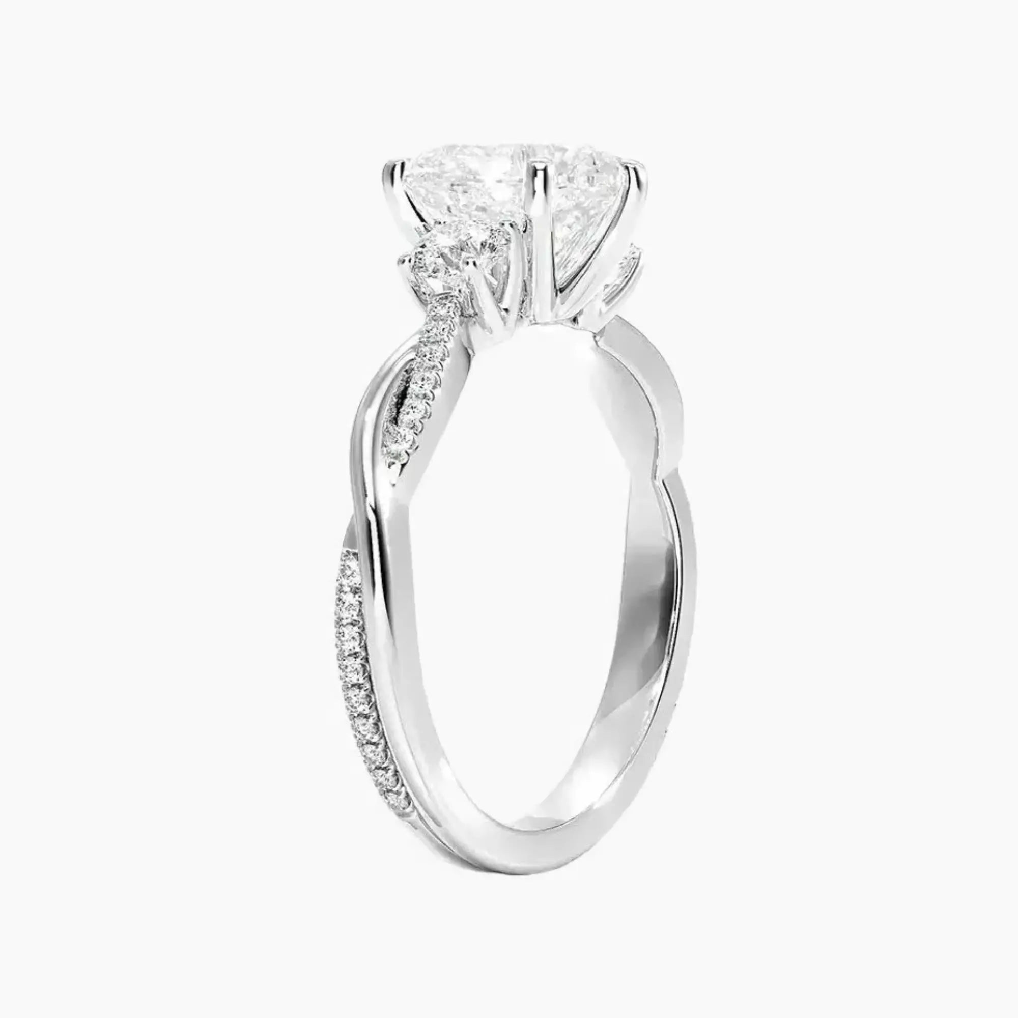 Calista Twisted Heart Designer 1.5 Carat Lab Grown Diamond Engagement Ring in 14K Yellow Gold