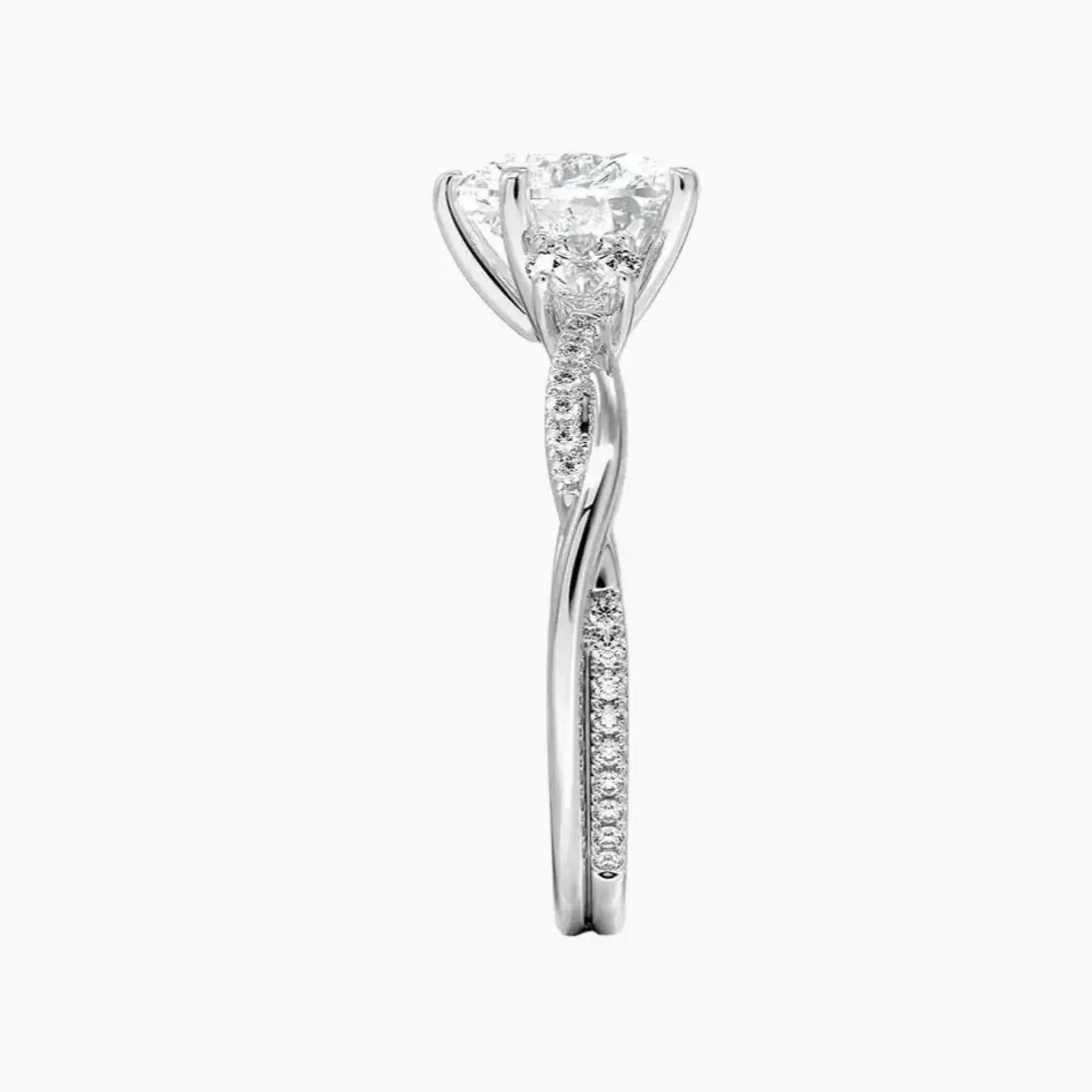 Calista Twisted Heart Designer Diamond Ring Setting in 18K Yellow Gold
