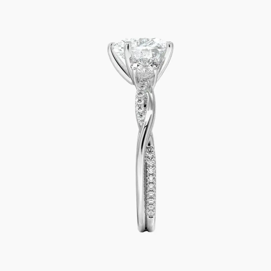 Calista Twisted Heart Designer 3 Carat Lab Grown Diamond Engagement Ring in 14K Rose Gold