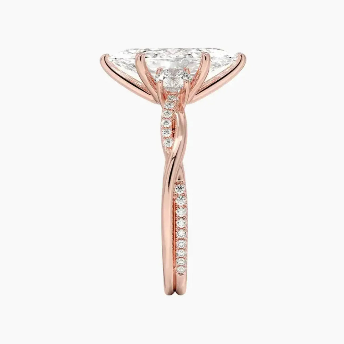 Calista Twisted Marquise Designer 2 Carat Lab Grown Diamond Engagement Ring in 14K Yellow Gold