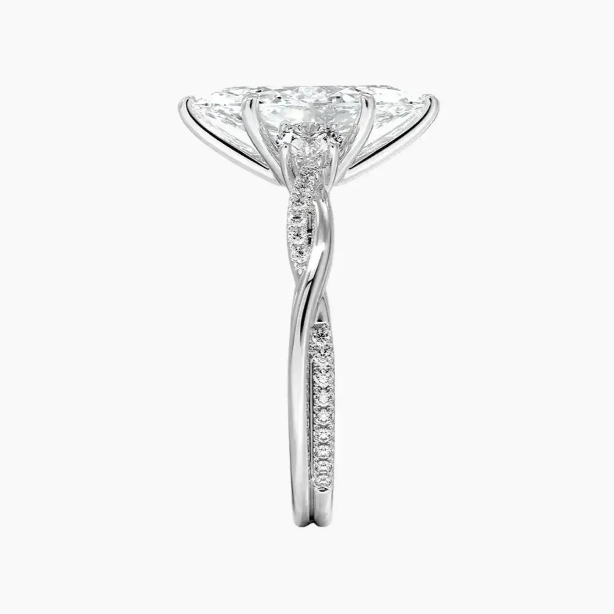 Calista Twisted Marquise Designer Diamond Ring Setting in 14K Rose Gold