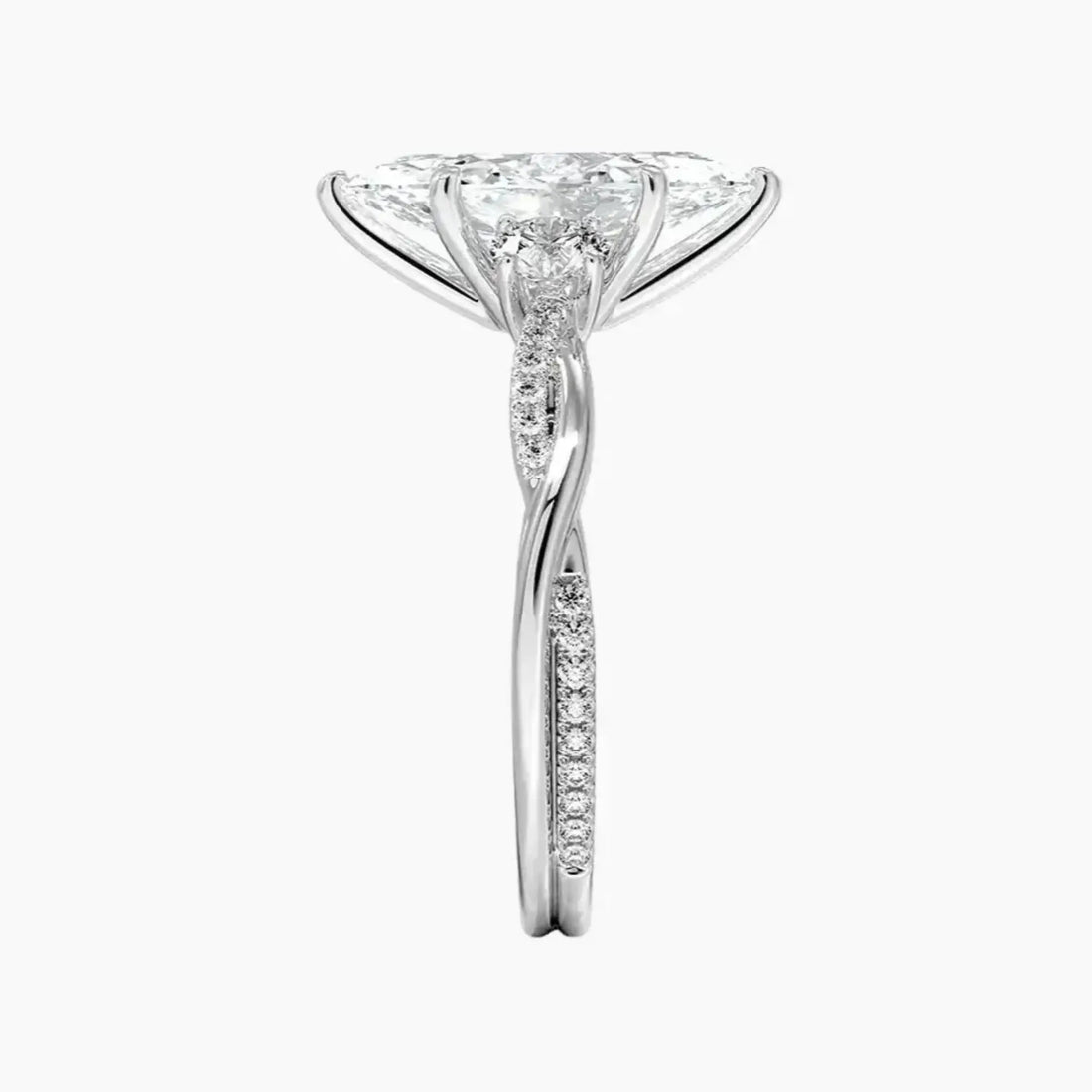 Calista Twisted Marquise Designer 2 Carat Lab Grown Diamond Engagement Ring in 18K Yellow Gold