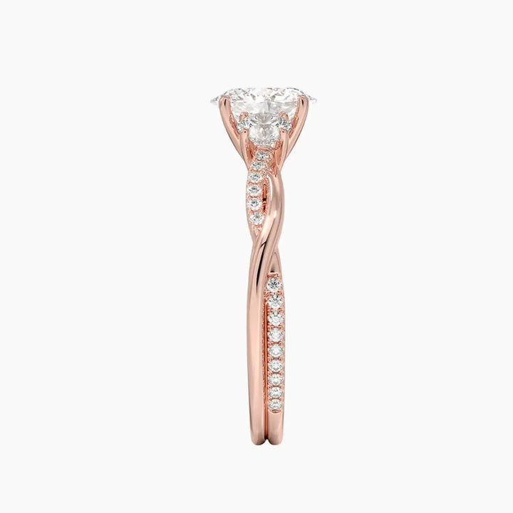 Calista Twisted Oval Designer 2.5 Carat Lab Grown Diamond Engagement Ring in 18K Yellow Gold