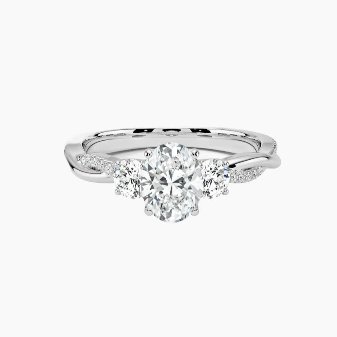 Calista Twisted Oval Designer 3 Carat Lab Grown Diamond Engagement Ring in 14K Yellow Gold