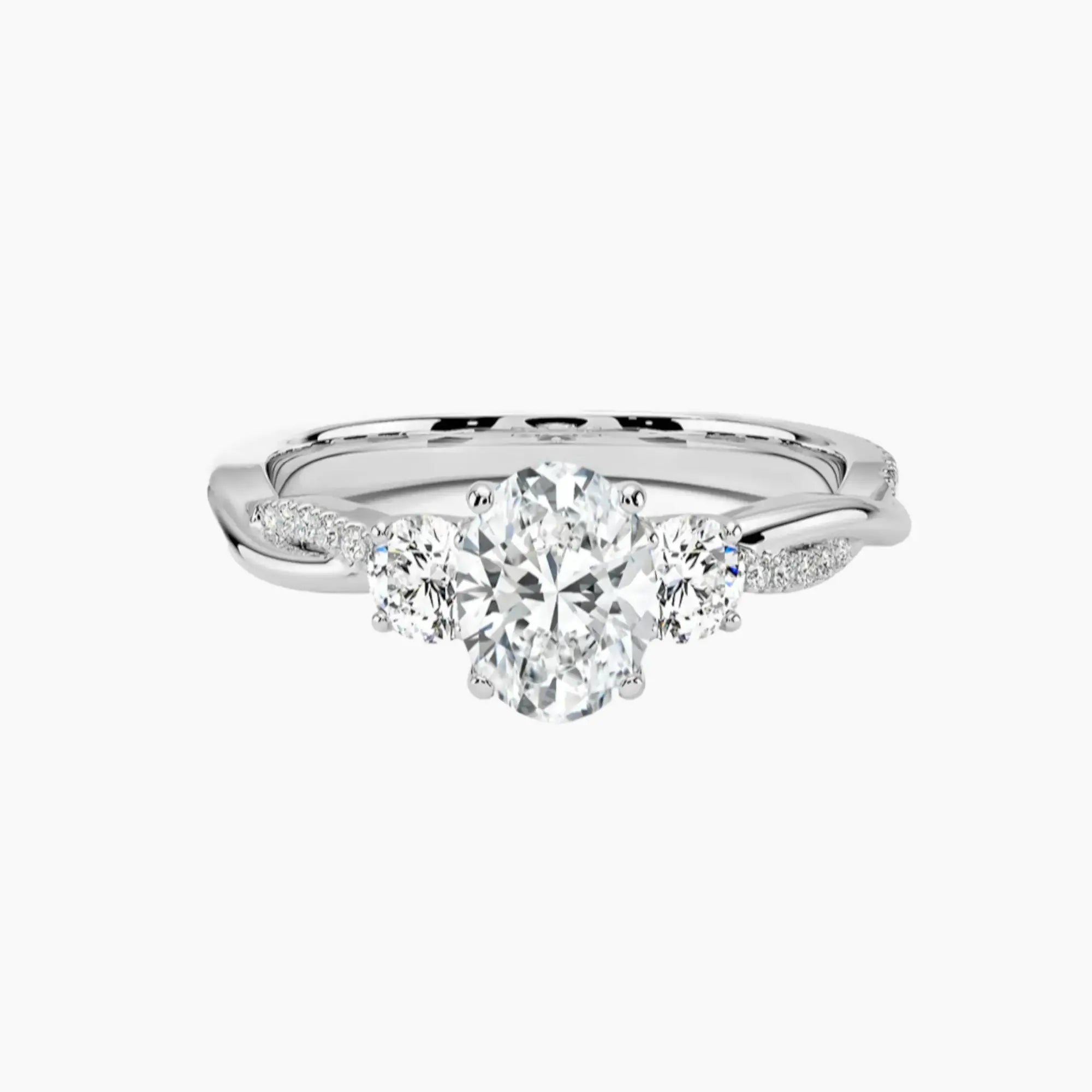 Calista Twisted Oval Designer 2 Carat Lab Grown Diamond Engagement Ring in 18K Yellow Gold