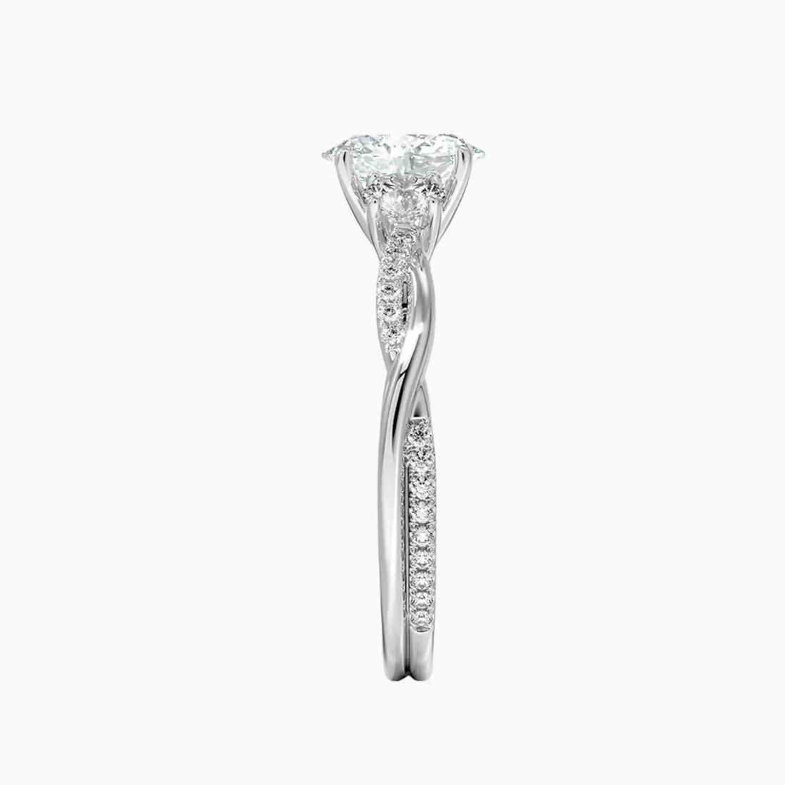 Calista Twisted Oval Designer Diamond Ring Setting in 18K Yellow Gold