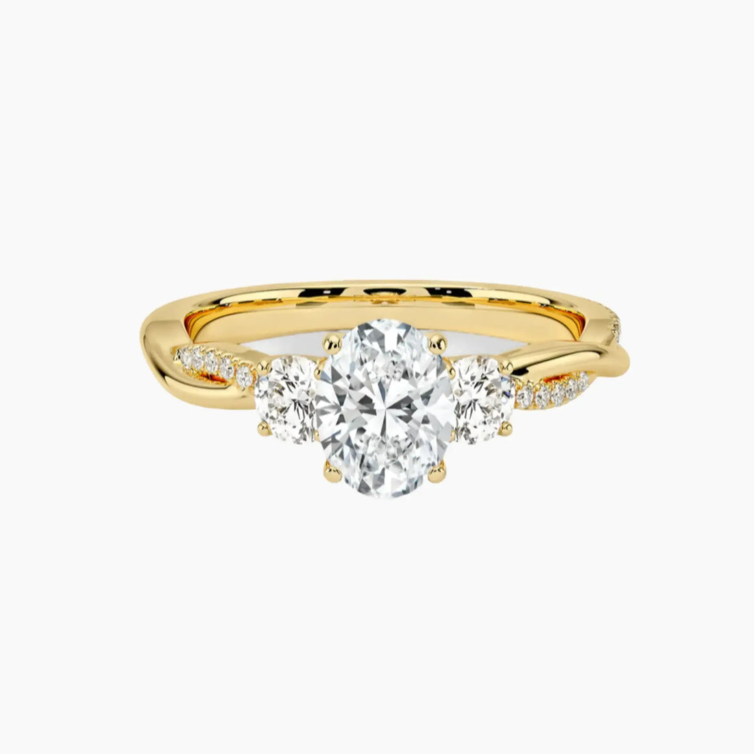 Calista Twisted Oval Designer 1.5 Carat Lab Grown Diamond Engagement Ring in 14K Rose Gold