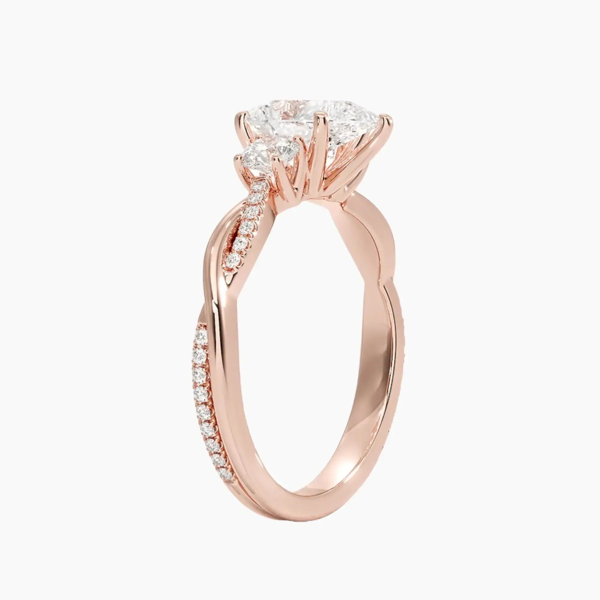Calista Twisted Pear Designer 2.5 Carat Lab Grown Diamond Engagement Ring in 14K Yellow Gold
