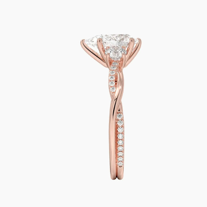 Calista Twisted Pear Designer 2.5 Carat Lab Grown Diamond Engagement Ring in 18K Yellow Gold
