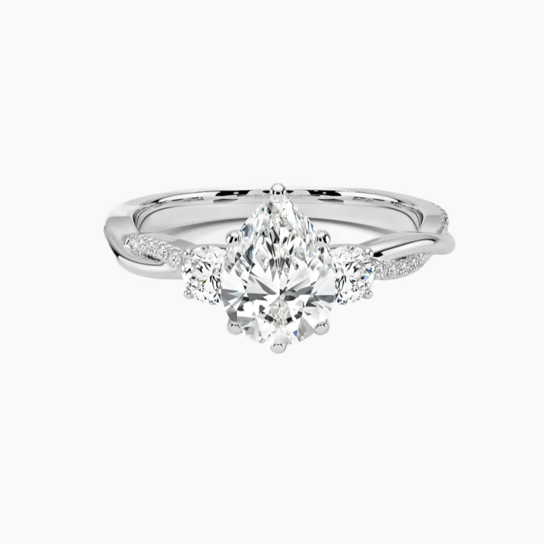 Calista Twisted Pear Designer 2.5 Carat Lab Grown Diamond Engagement Ring in 14K Yellow Gold
