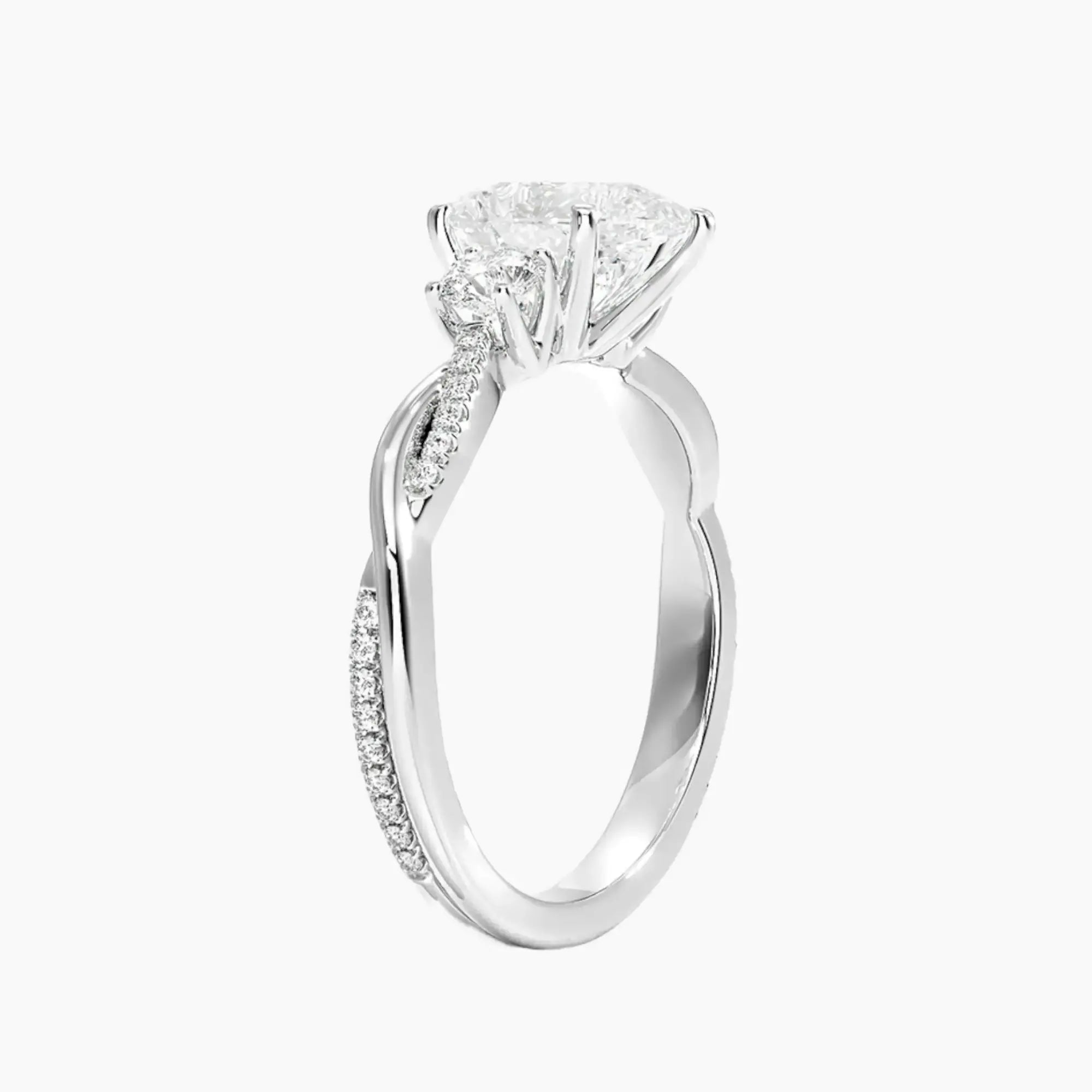 Calista Twisted Pear Designer 2.5 Carat Lab Grown Diamond Engagement Ring in 18K Yellow Gold
